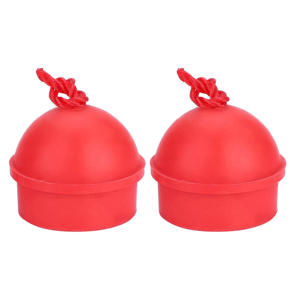 Premium Non-Slip Rubber Pool Cue Chalk Holder with Cord - 2 Pack Red Billiard Chalk Holders for Snooker, 8 Ball & 9 Ball Pool Games - Perfect for Home Game Rooms, Bars & Professional Tournaments