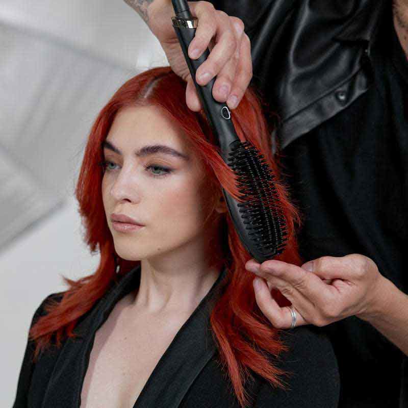 ghd Glide Professional Hot Brush - Sleek & Smooth Hair Styling Tool for Frizz-Free Blowouts at Home or Salon