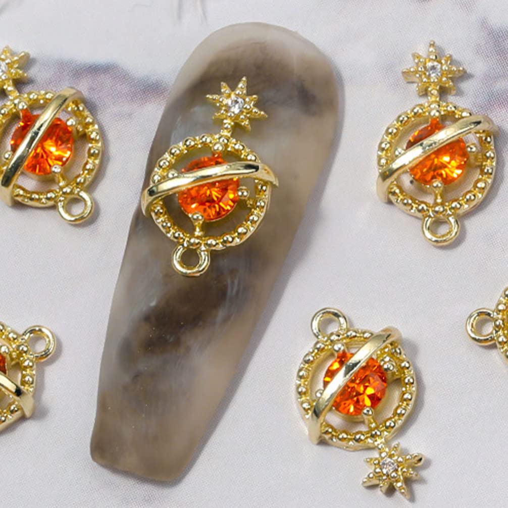 FOMIYES 6Pcs 3D Saturn Planet Nail Gems - DIY Nail Art Charms, Nail Studs for Nail Decoration | Perfect for Galaxy Nail Designs, Space Themed Manicures & Creative Nail Art Projects