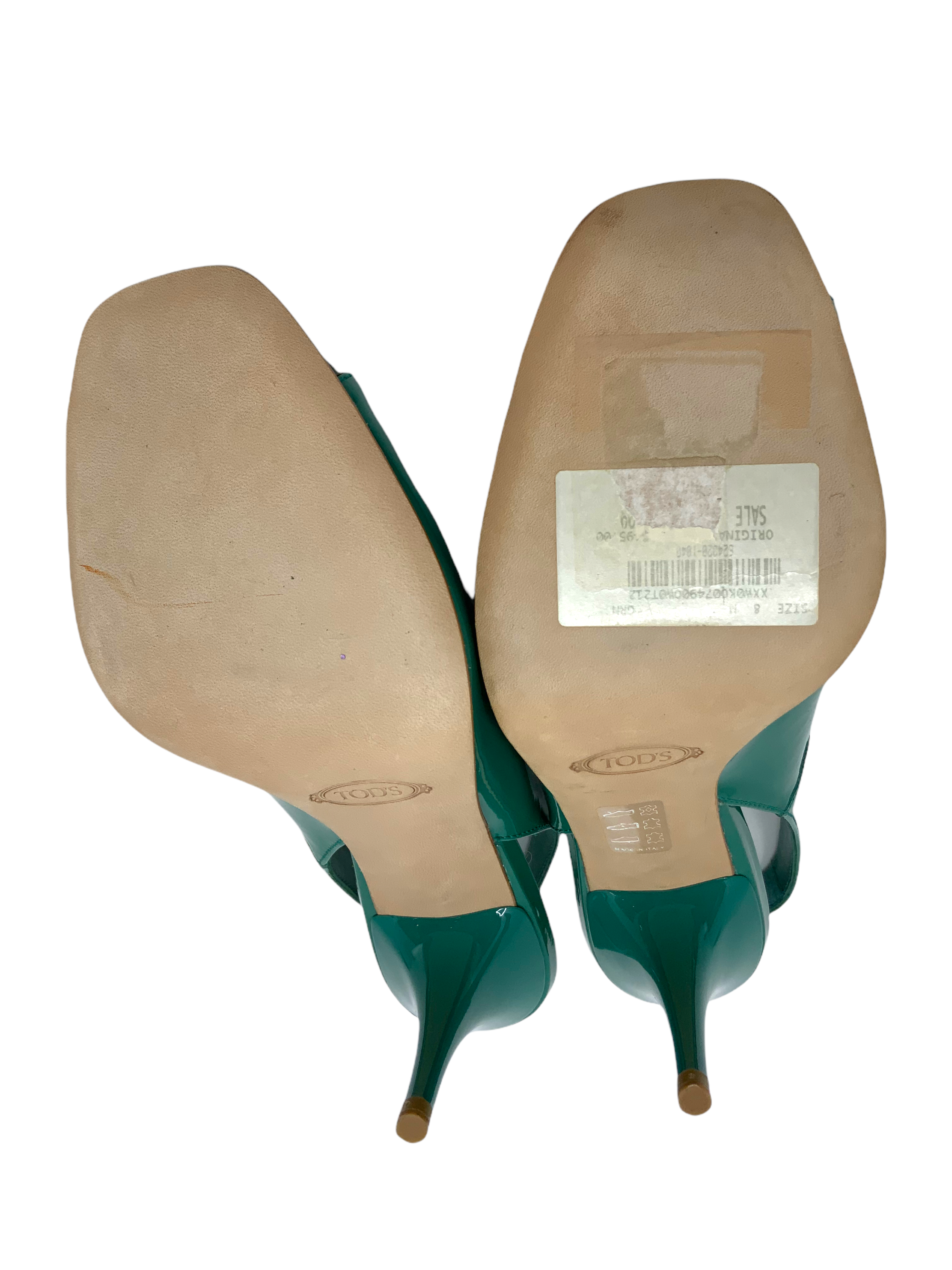 Tod's Women's Patent Leather Slingback Sandals Size 8 | Comfortable Heeled Dress Shoes for Weddings, Parties & Office Wear