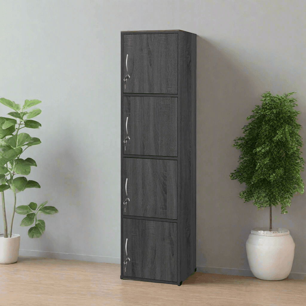 Koen 4-Tier Storage Cabinet - Organize Home, Office & Garage - Durable Shelving Unit for Closet, Pantry & Utility Room