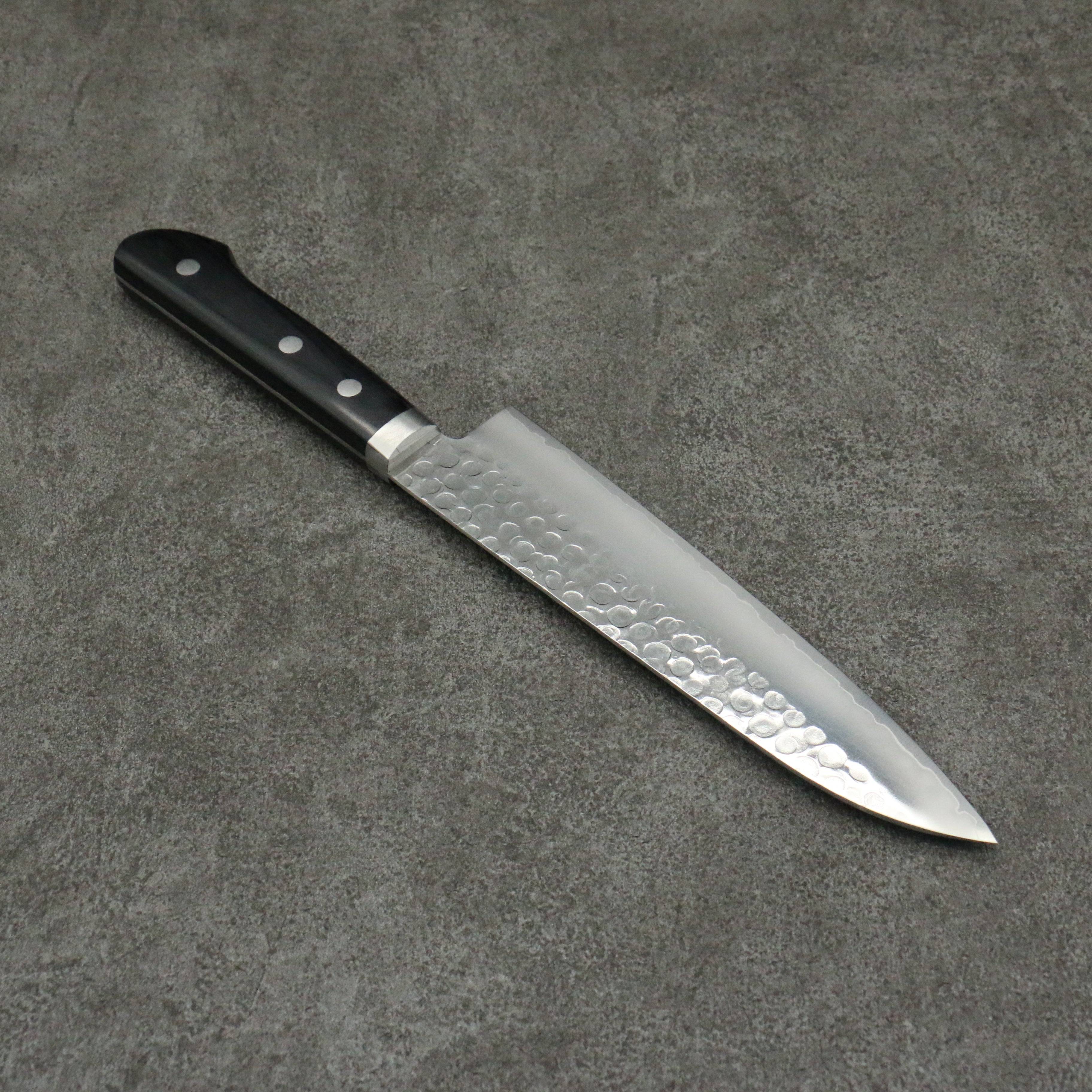 Kanetsune VG1 Hammered Gyuto 180mm Japanese Chef Knife with Black Pakkawood Handle - Perfect for Sushi, Meat Cutting & Professional Kitchen Use