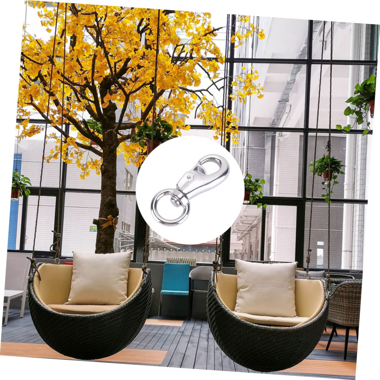 Kisangel 2-Pack Heavy Duty Stainless Steel Swivel Hooks - 360° Rotating Snap Hooks for Ceiling Hanging Chairs, Dog Leashes, Wall Mounts & Outdoor Gear - Durable Metal Trigger Snap Hooks for Home, Gym, Camping & Marine Use