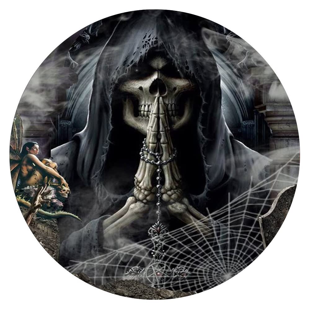300 Piece Wall Art Puzzle - Diablo Series Grim Reaper Skull Poster Puzzle | Round Wooden Puzzle for Adults & Kids | Stress Relief, Educational & Parent-Child Game | Perfect for Home Decor, Gifts & Family Game Night