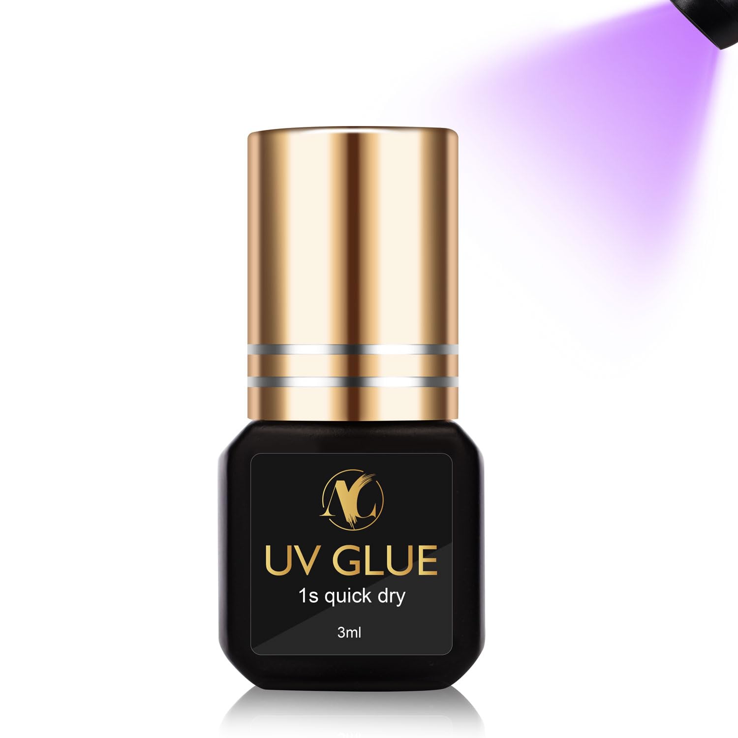 Professional UV Lash Glue 3ml - Quick-Drying 1 Second Eyelash Extension Adhesive, Waterproof & Long-Lasting - Perfect for Salon, Home Use & Special Occasions