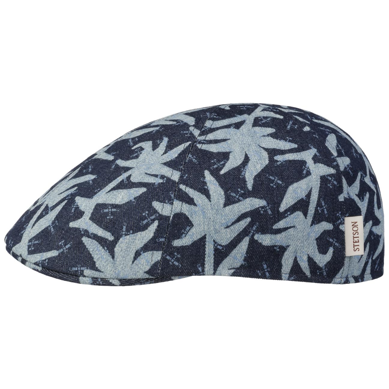Stetson Texas Denim Print Flat Cap for Men - Western Style Cowboy Hat for Outdoor, Rodeo & Casual Wear