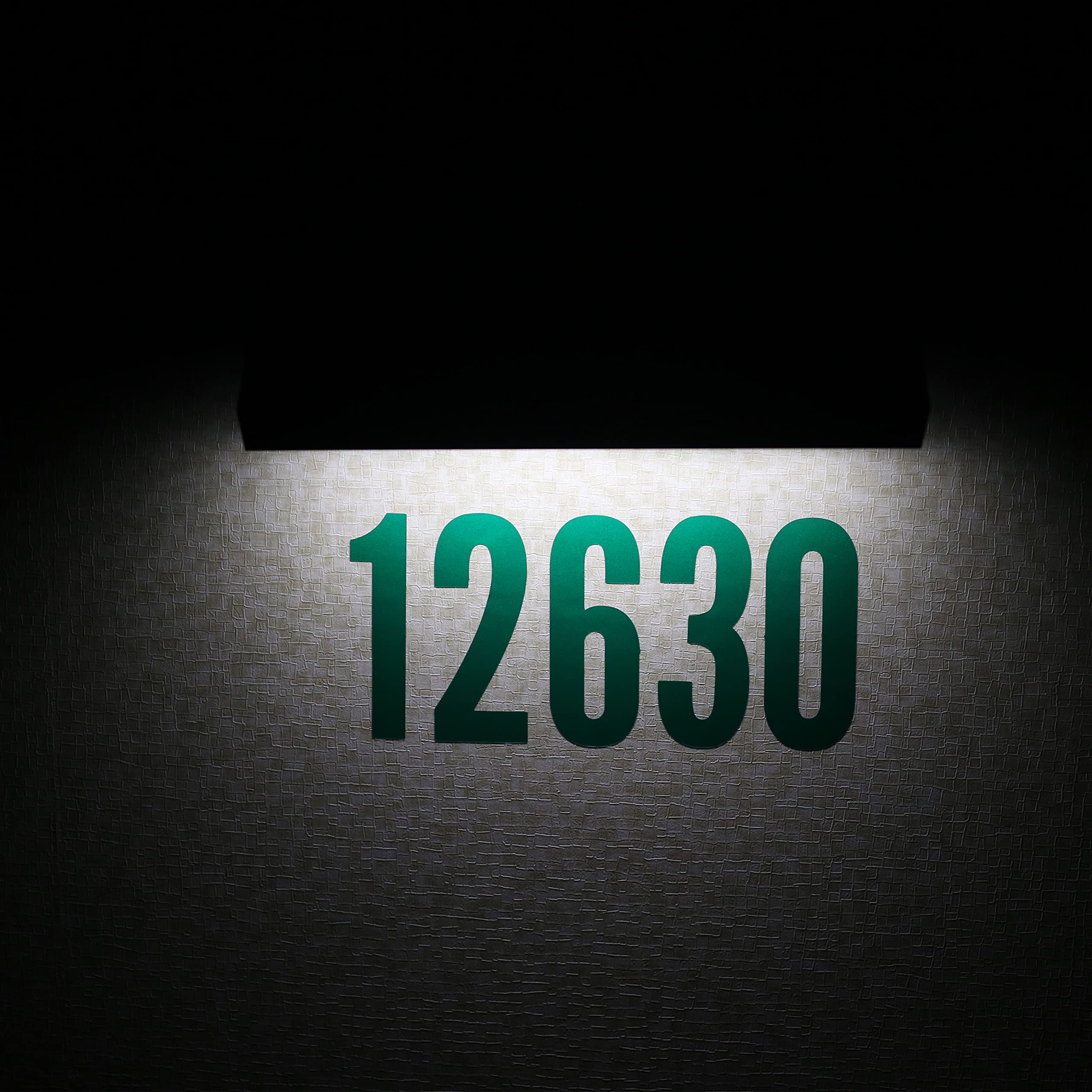 Solar Powered Outdoor House Number Light - Adjustable Black Address Sign Plate with Solar Panel for Home, Garden, Patio & Yard - Weatherproof Wall Lighting for Enhanced Nighttime Visibility