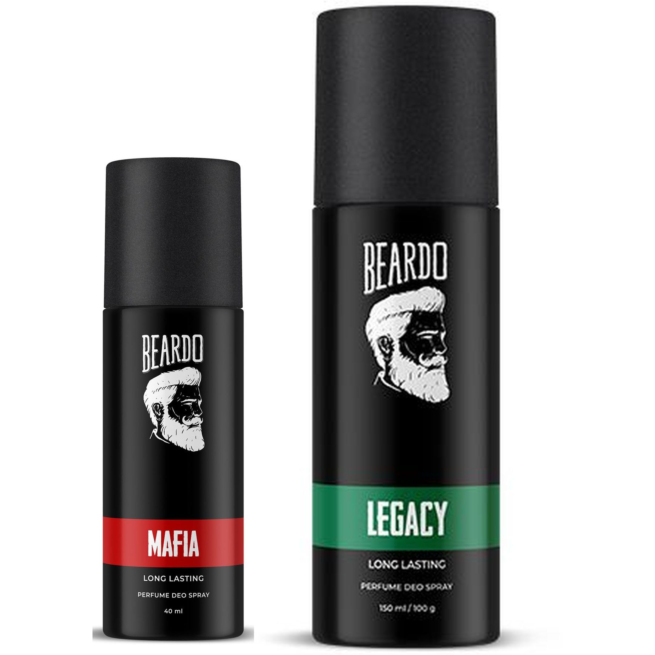 Beardo Legacy 150ml & Mafia Perfume Body Spray 40ml (2-Piece Set) - Strong Long-Lasting Men's Deodorant with Oriental Woody Notes | Fresh Scent | Gift Set for Men, Brothers & Friends | Perfect for Daily Use, Office & Special Occasions