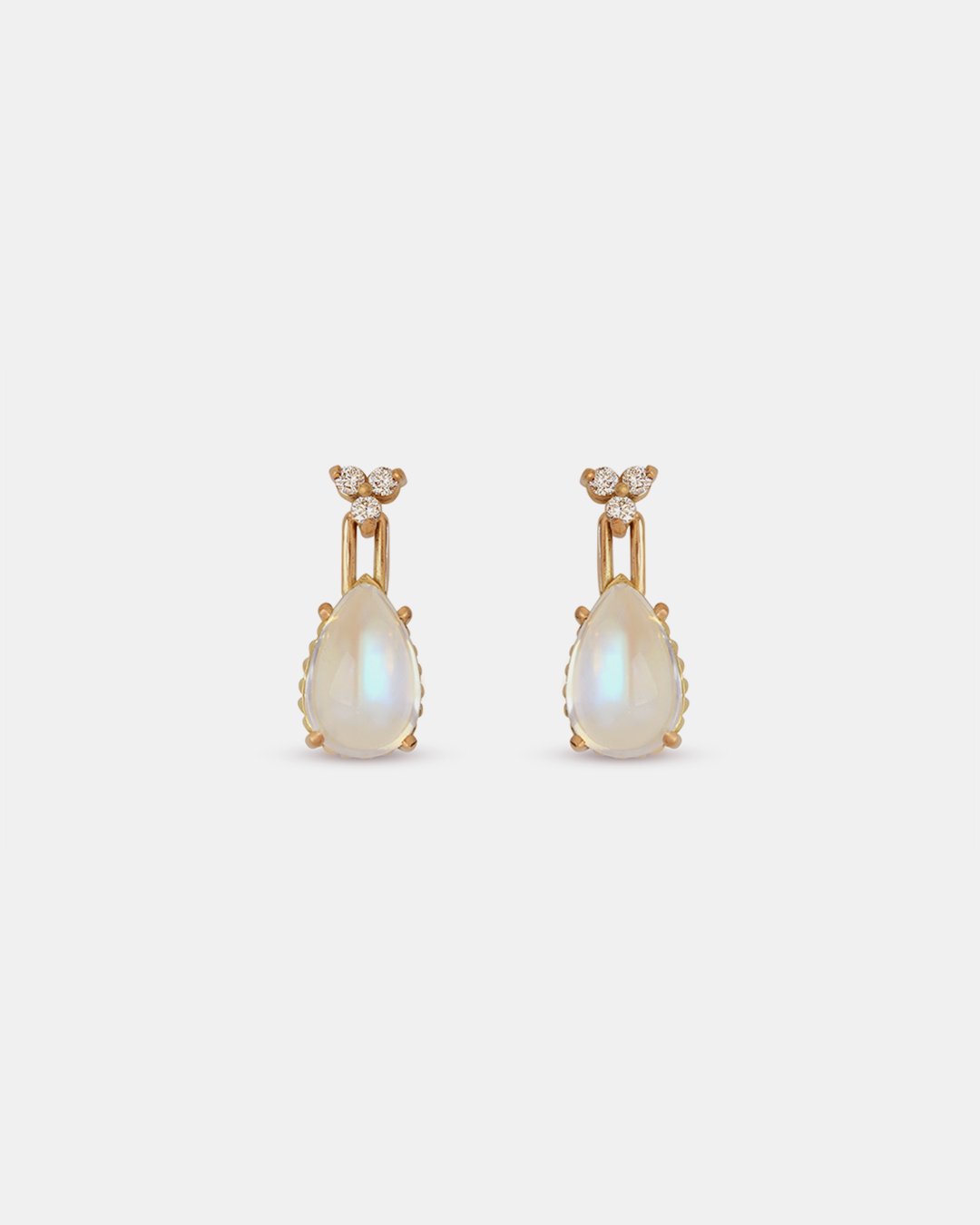 Exquisite Skull Moonstone & Diamond Drop Earrings for Women | Gothic Jewelry Gift for Halloween, Parties & Night Out | Handcrafted Sterling Silver Dangle Earrings