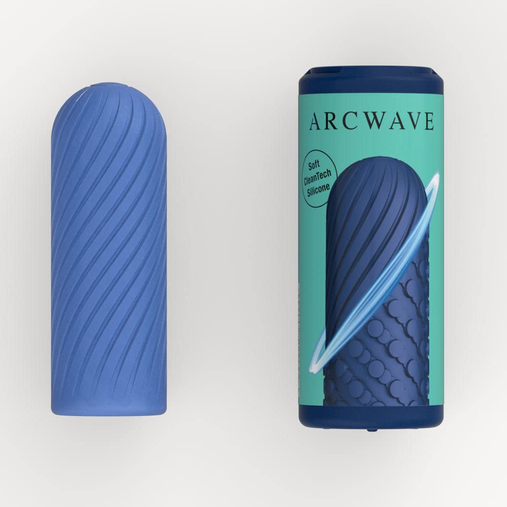 Arcwave Ghost Male Masturbator - 4 Inch Reversible Silicone Sleeve with Multi-Textured Design - Clean Tech & Easy to Clean - Reusable Adult Sex Toy for Men - Perfect for Solo Play & Couples Fun - Blue