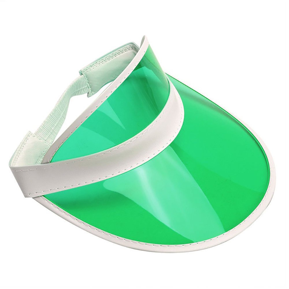 Retro Tennis Beach Plastic Sun Visor Hats - Pack of 50, Green, One Size Fits All - Perfect for Outdoor Sports, Beach Vacations & Summer Activities