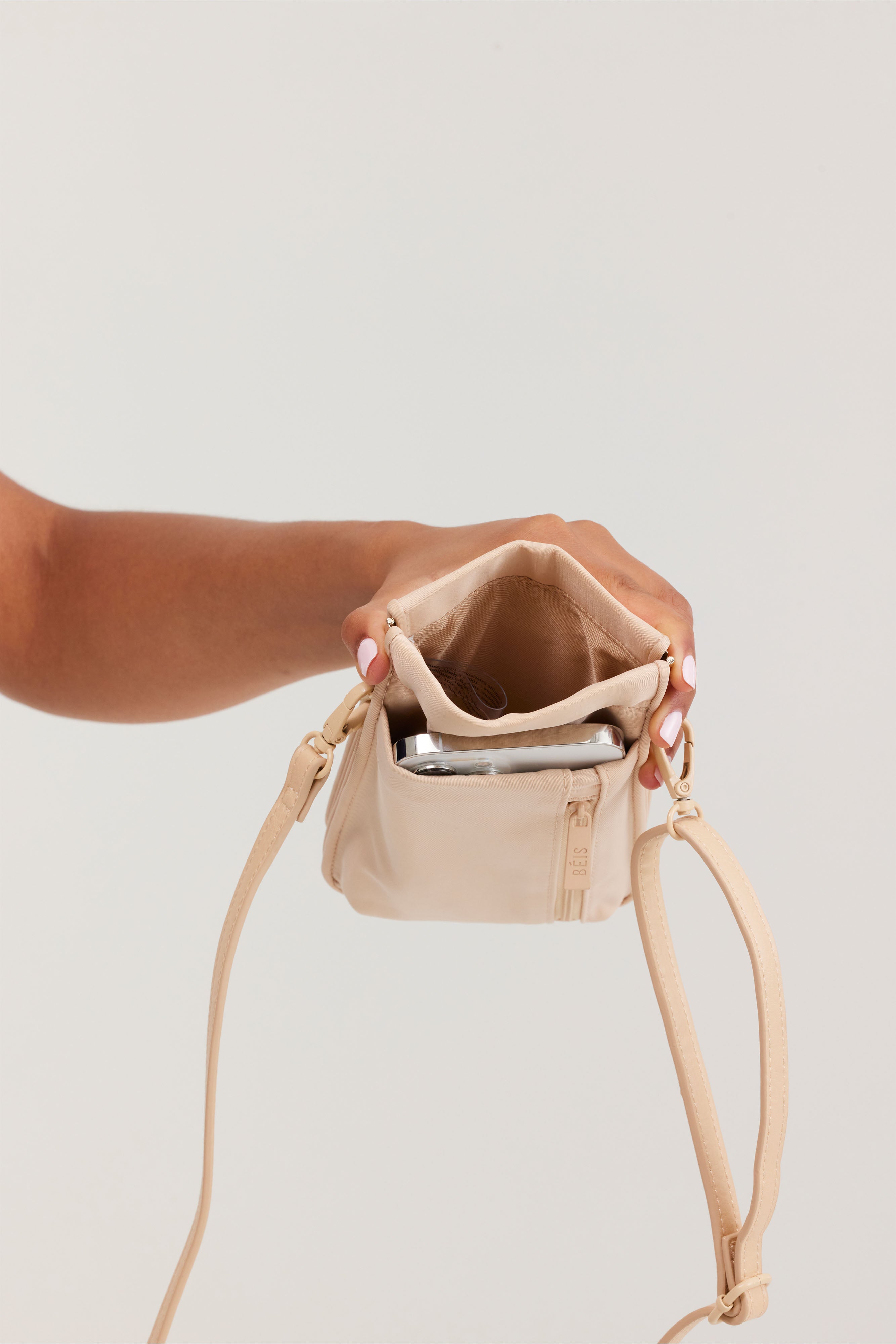 Stylish Beige ID Crossbody Bag for Women - Fashionable & Secure Everyday Purse - Perfect for Work, Travel, and Shopping
