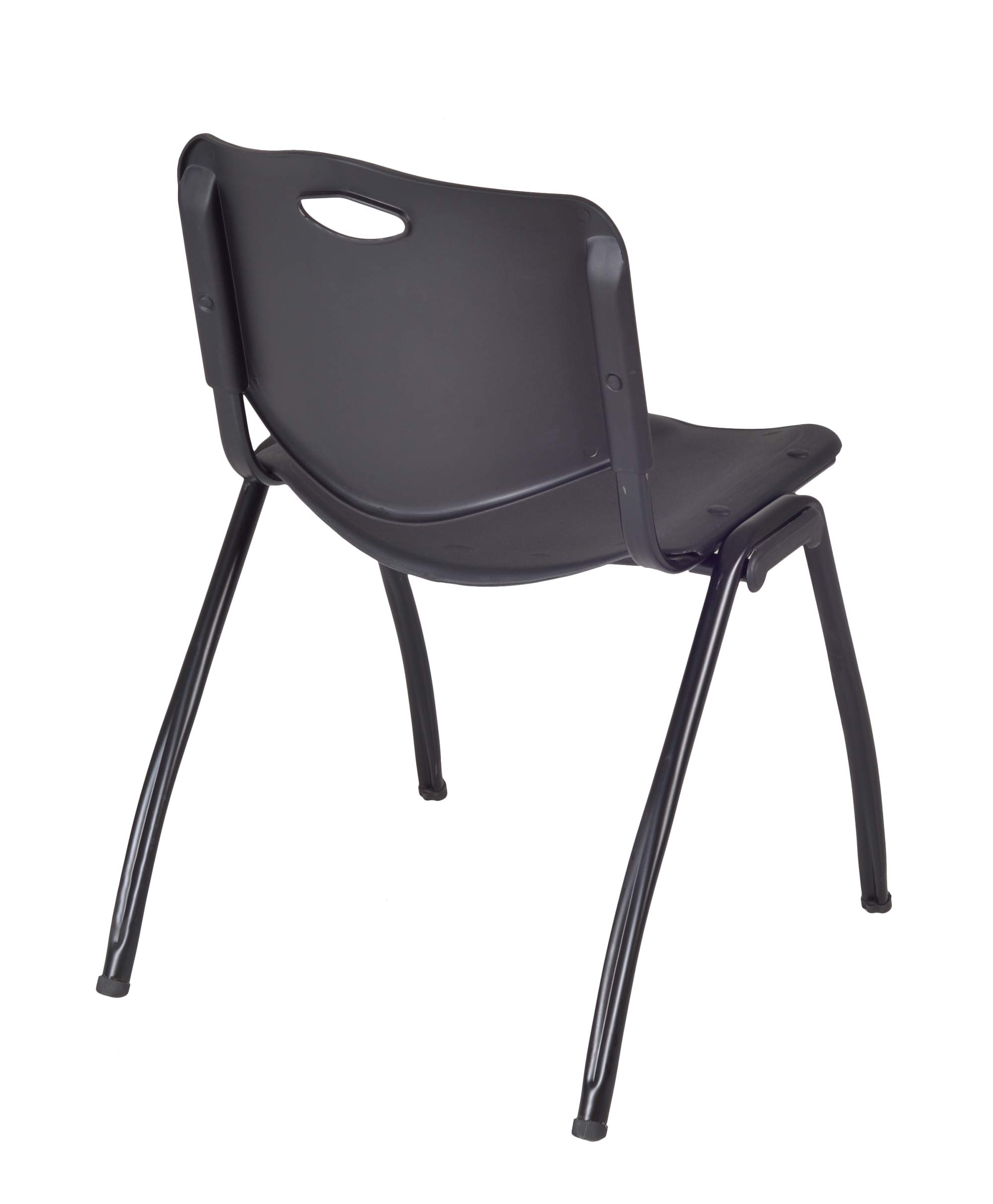 Regency Kobe 30-Inch Square Breakroom Table with 4 Stackable Chairs - Grey Table & Black Chairs for Office, Conference Room, or Home Workspace