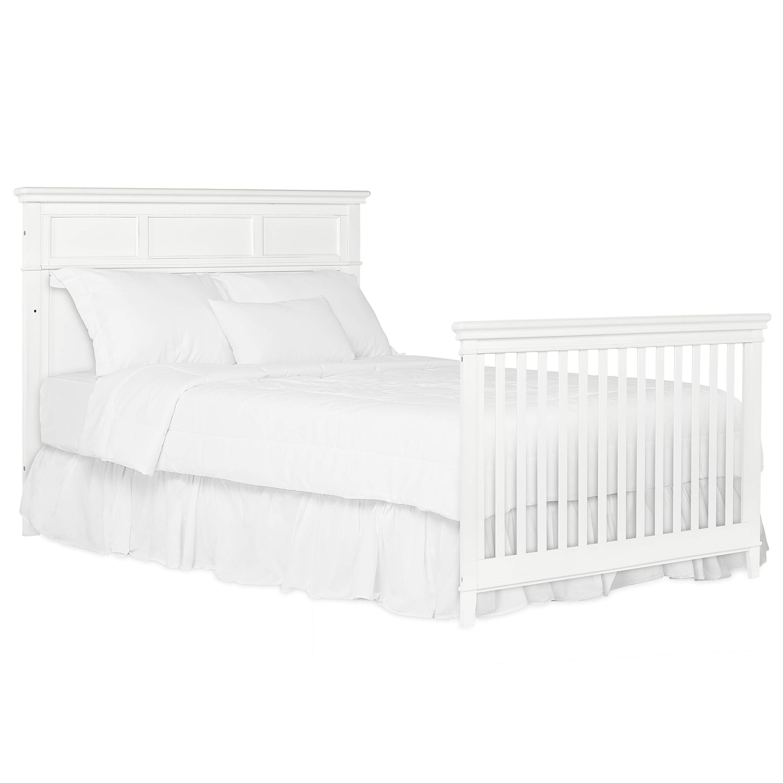Dream On Me Dover 4-in-1 Convertible Crib in White - Adjustable Mattress Heights, Stationary Side Rails, Solid Wood Nursery Furniture for Baby's Bedroom | Safe & Stylish Baby Crib for Newborn to Toddler Transition