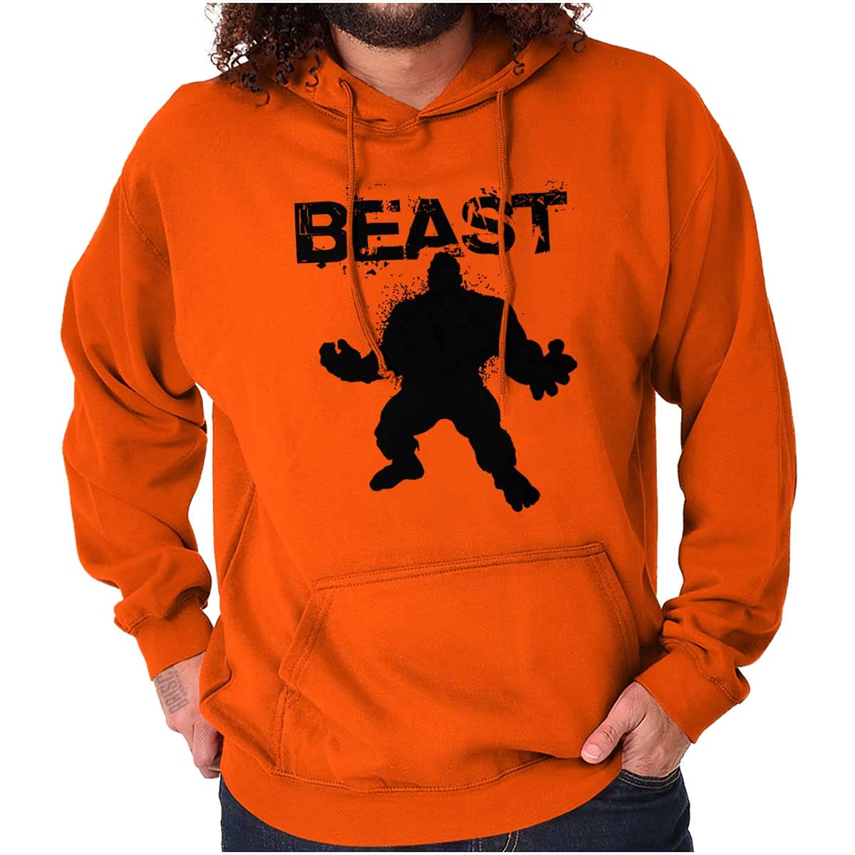 Brisco Brands Beast Gym Fitness Hoodie for Men - Heavyweight Hooded Sweatshirt for Workout & Training | Perfect for Gym, Weightlifting & Streetwear