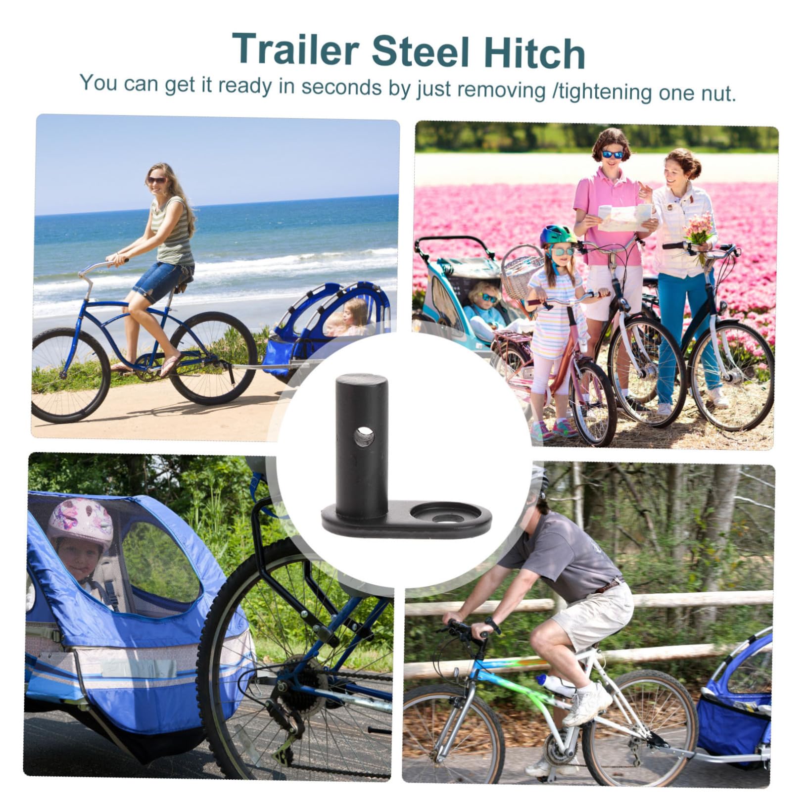 Balacoo Bike Hitch Adapter - Angled Coupler for Bike Strollers & Trailers | Secure Bike Traction Head Attachment | Compatible with Baby Trailers & Pet Carriers | Perfect for Family Cycling, Outdoor Adventures & Commuting
