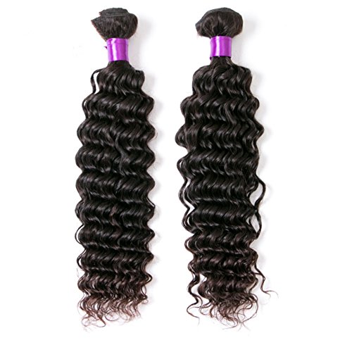 8A Grade Virgin Remy Human Hair Extensions - 3-Piece Deep Wave Curly Weave Bundles (16