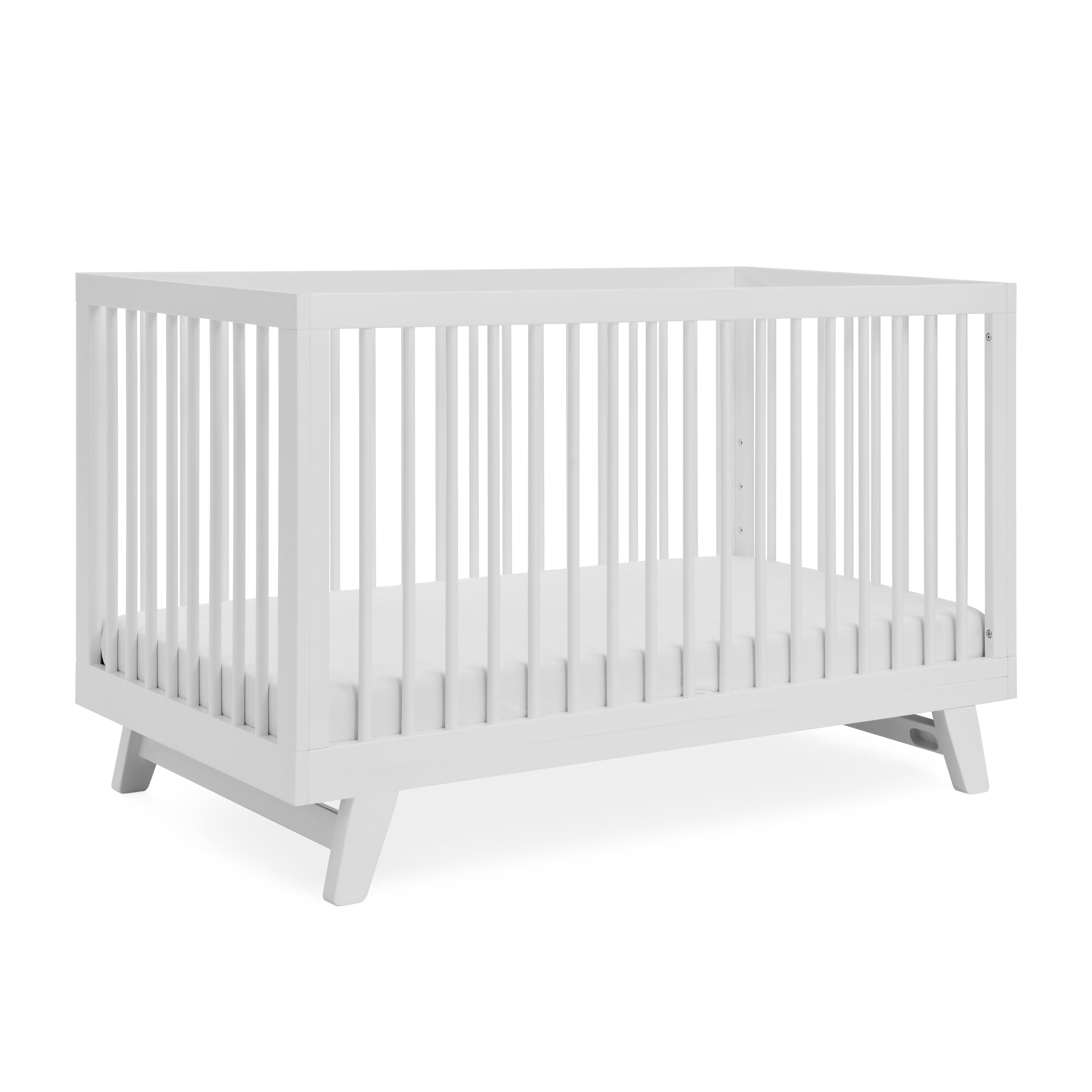 Astin White 3-in-1 Convertible Baby Crib - Transforms to Toddler Bed & Daybed, Fits Standard Full-Size Crib Mattress, 4 Adjustable Heights - Perfect for Nursery, Bedroom Transition & Co-Sleeping