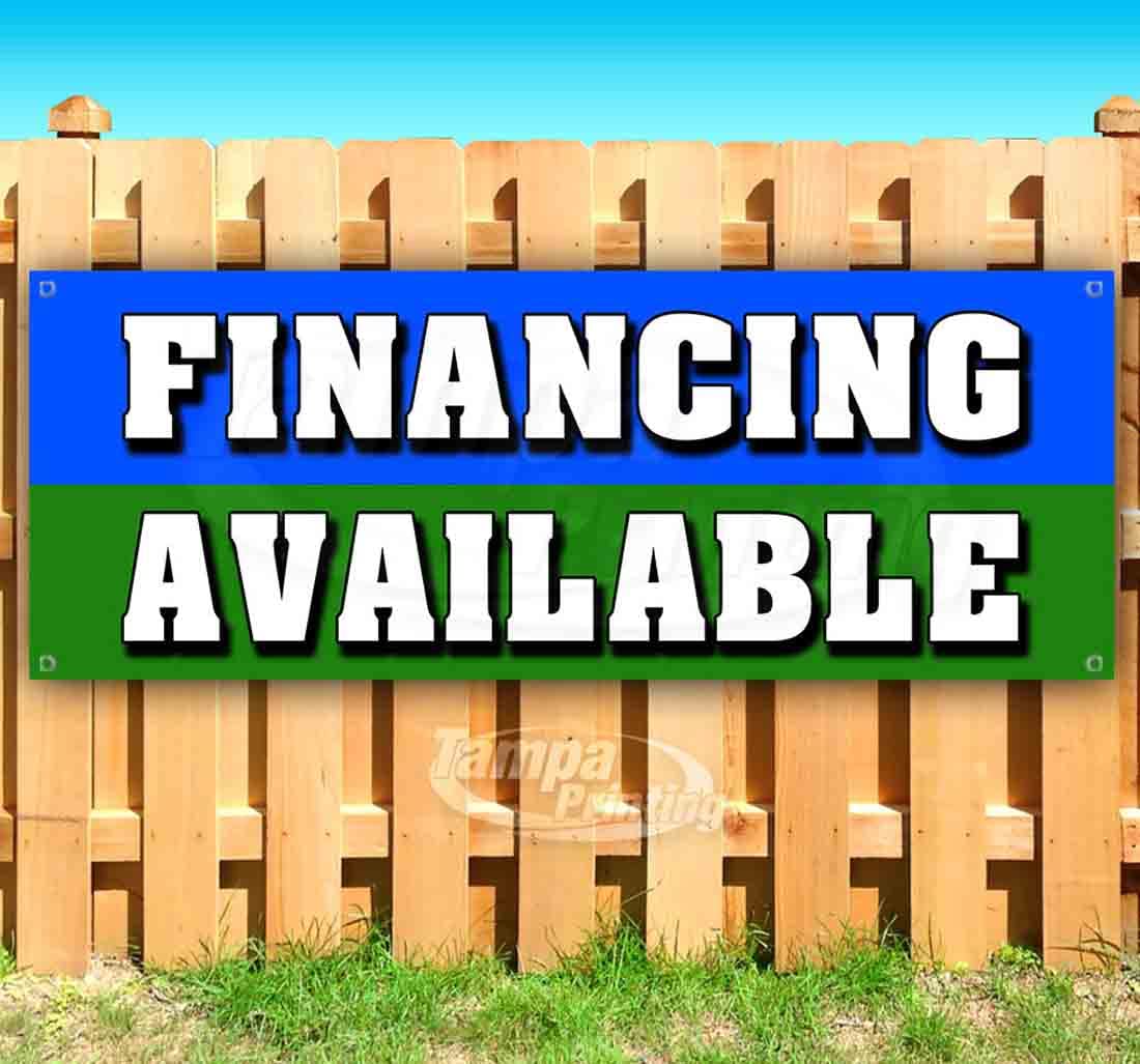 13 oz Heavy-Duty Vinyl Financing Available Banner - Single-Sided with Metal Grommets | Durable Non-Fabric Sign for Business Promotions & Store Displays