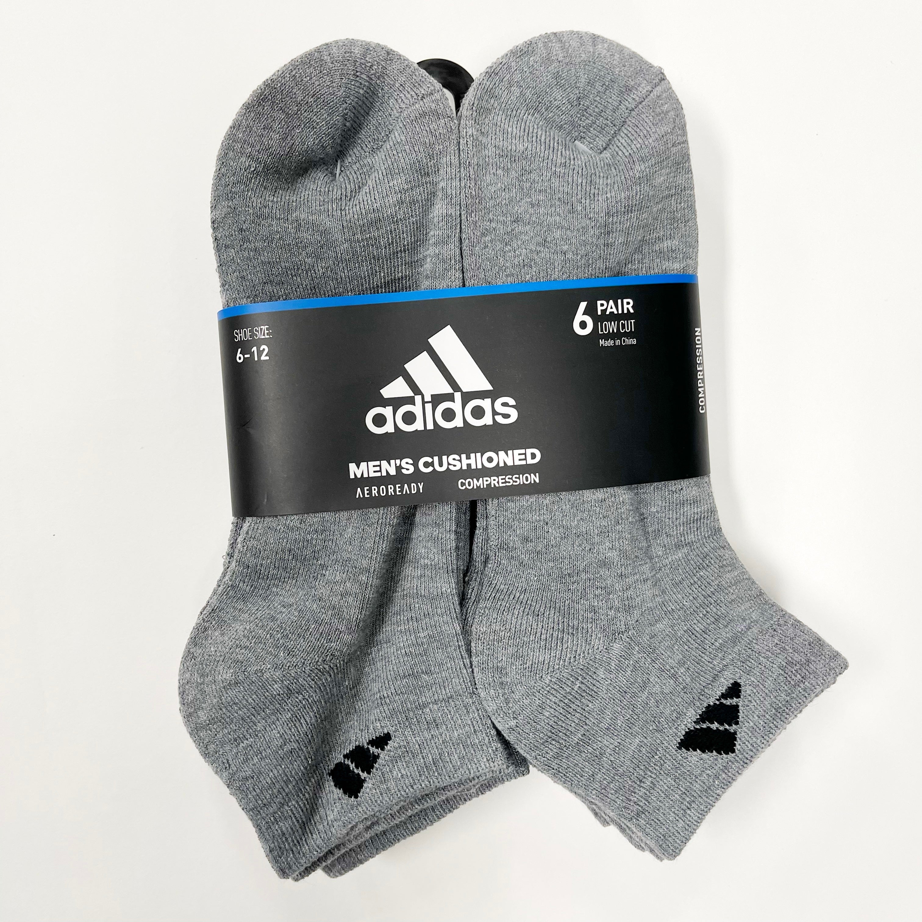 Adidas Men's Cushioned Low-Cut Athletic Socks 6-Pack - Breathable Comfort for Running, Gym & Everyday Wear