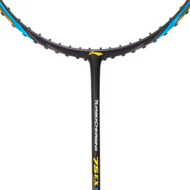 Li Ning Turbo Charging 75 EX Black/Gold Badminton Racket Unstrung - Professional Badminton Racquet for Advanced Players - Perfect for Tournaments & Training Sessions