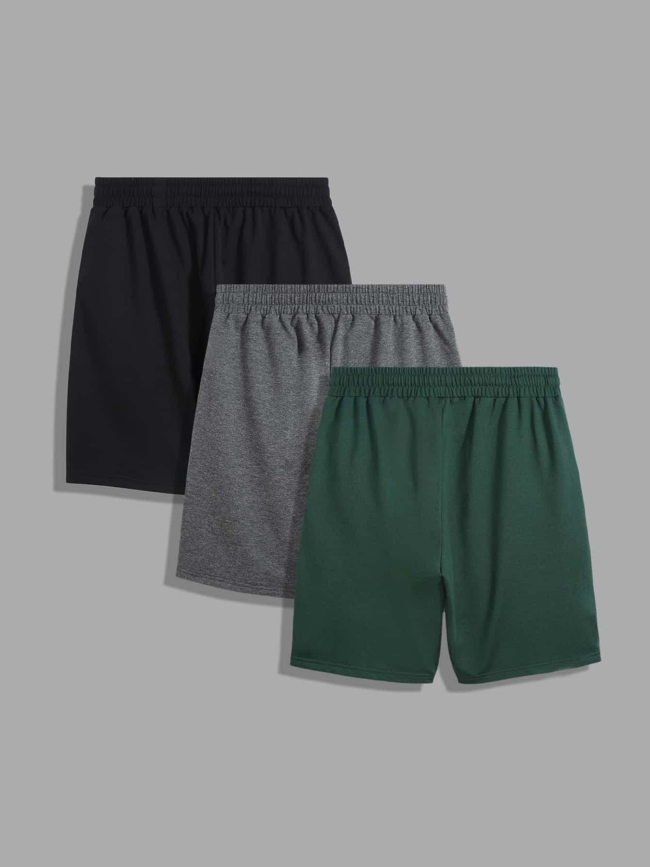 HDZWW Men's Casual Shorts - 3-Pack Letter Patched Drawstring Waist Summer Beach Shorts (Multicolor, XL) | Perfect for Outdoor Activities, Gym, Vacation & Lounge Wear
