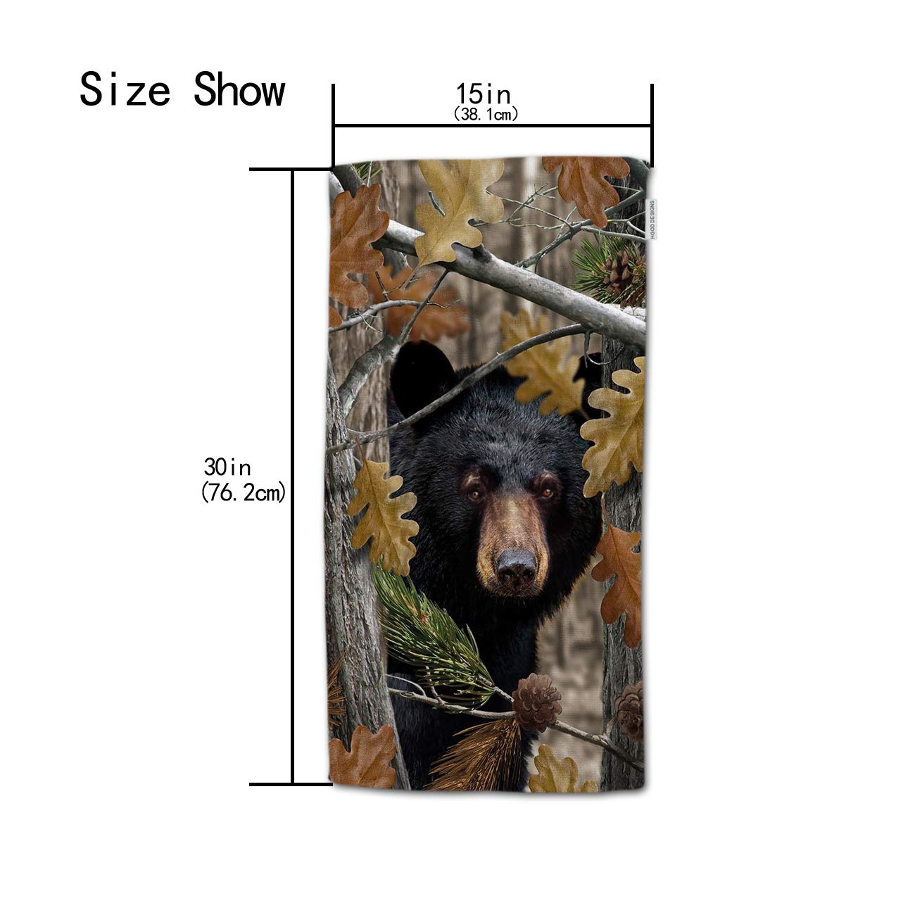HGOD DESIGNS Bear Towels - Soft Cotton Autumn Black Bear Family Bath & Kitchen Towels 15'X30' - Perfect for Spa, Bathroom Decor & Cozy Home Gifts