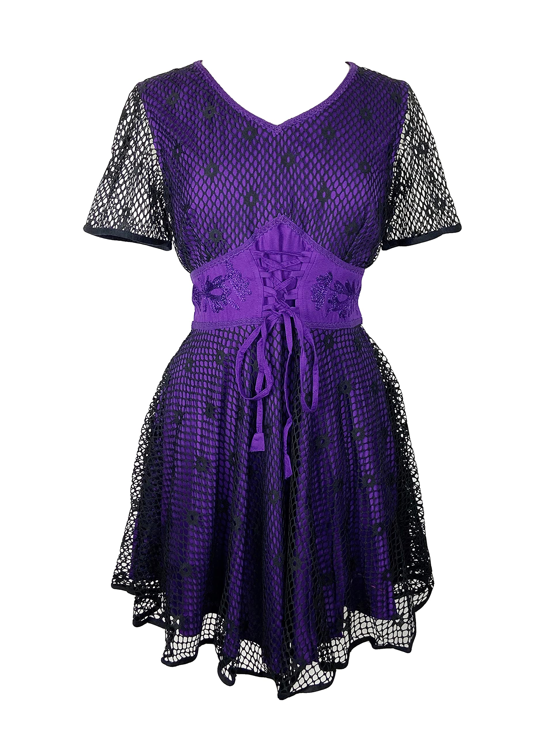 Agan Traders Women's 2025 Spring Summer Mini Dress - V Neck Short Flowy Cocktail Party Dress with Net Overlay | Perfect for Weddings, Date Nights & Summer Vacations