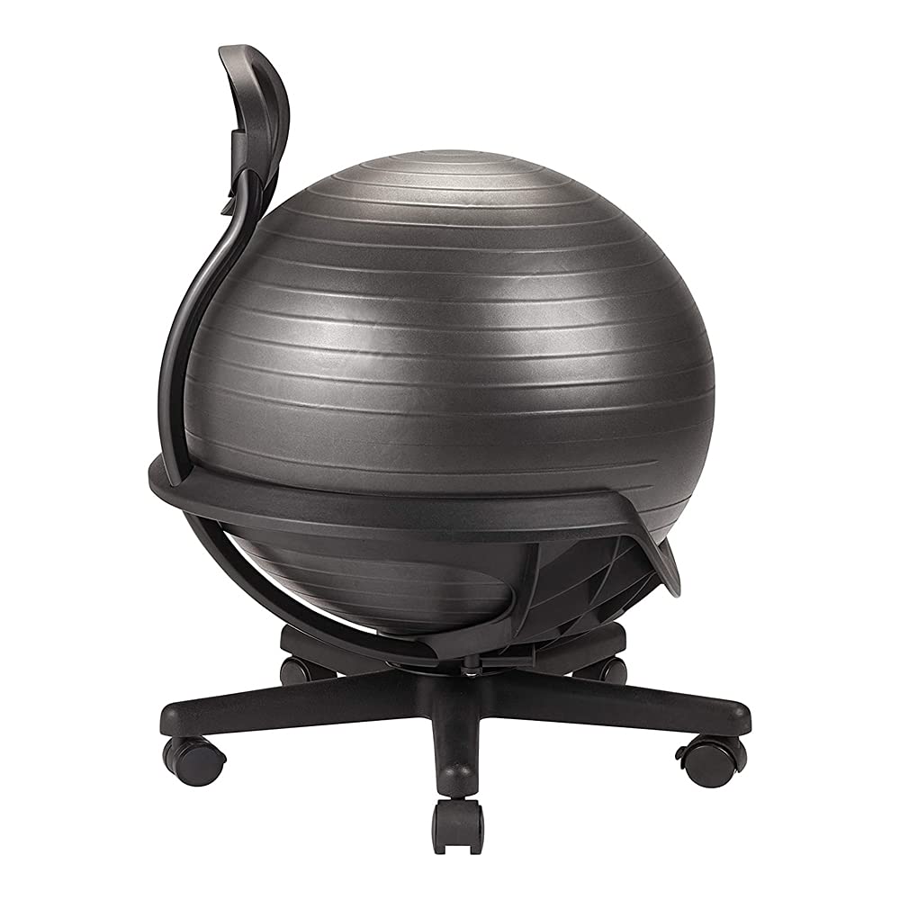 Gaiam Ultimate Balance Ball Chair with Swivel or Standard Base - 52cm Anti-Burst Stability Ball for Yoga, Exercise & Ergonomic Office/Home Desk Seating - Includes Air Pump & Workout Guide - Perfect for Active Sitting, Core Workouts & Posture Improvement