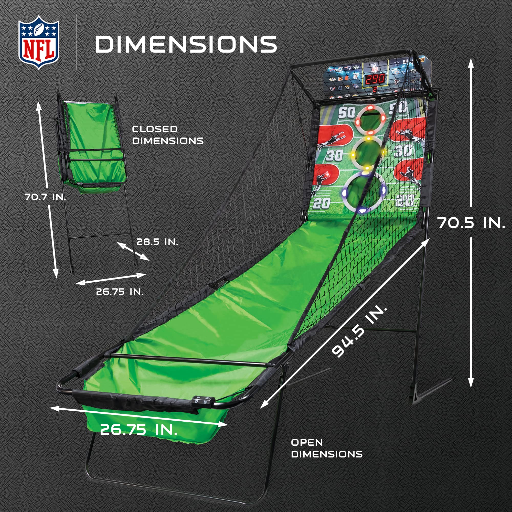 EastPoint Sports NFL 2 Minute Drill Football Game - Foldable Indoor Arcade Football Game for Kids & Adults - Perfect for Game Rooms, Parties & Family Fun Nights