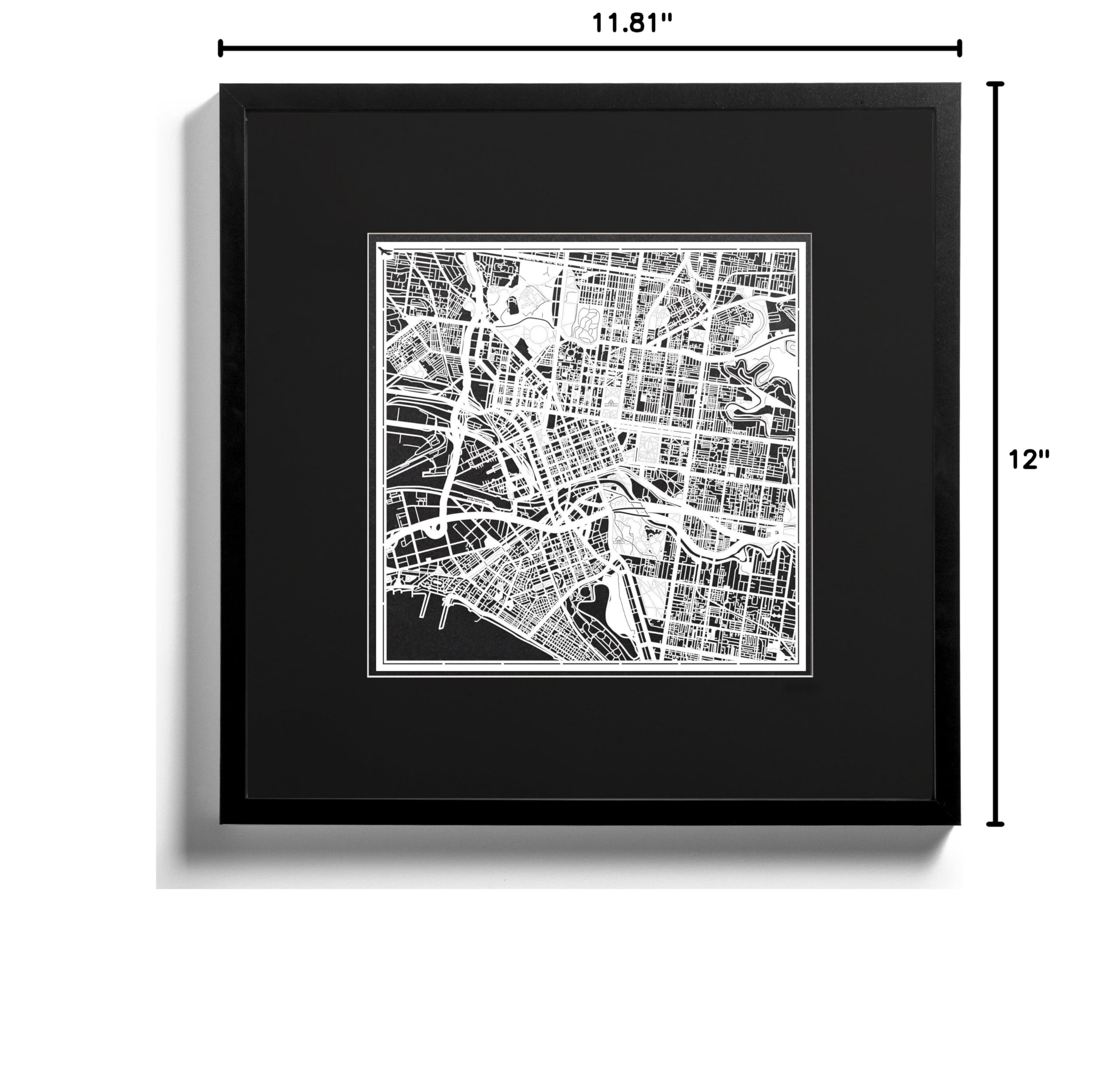 O3 Design Studio Melbourne Paper Cut Map - 12x12 Inch White Paper Art Wall Decor for Home, Office & Gift Giving