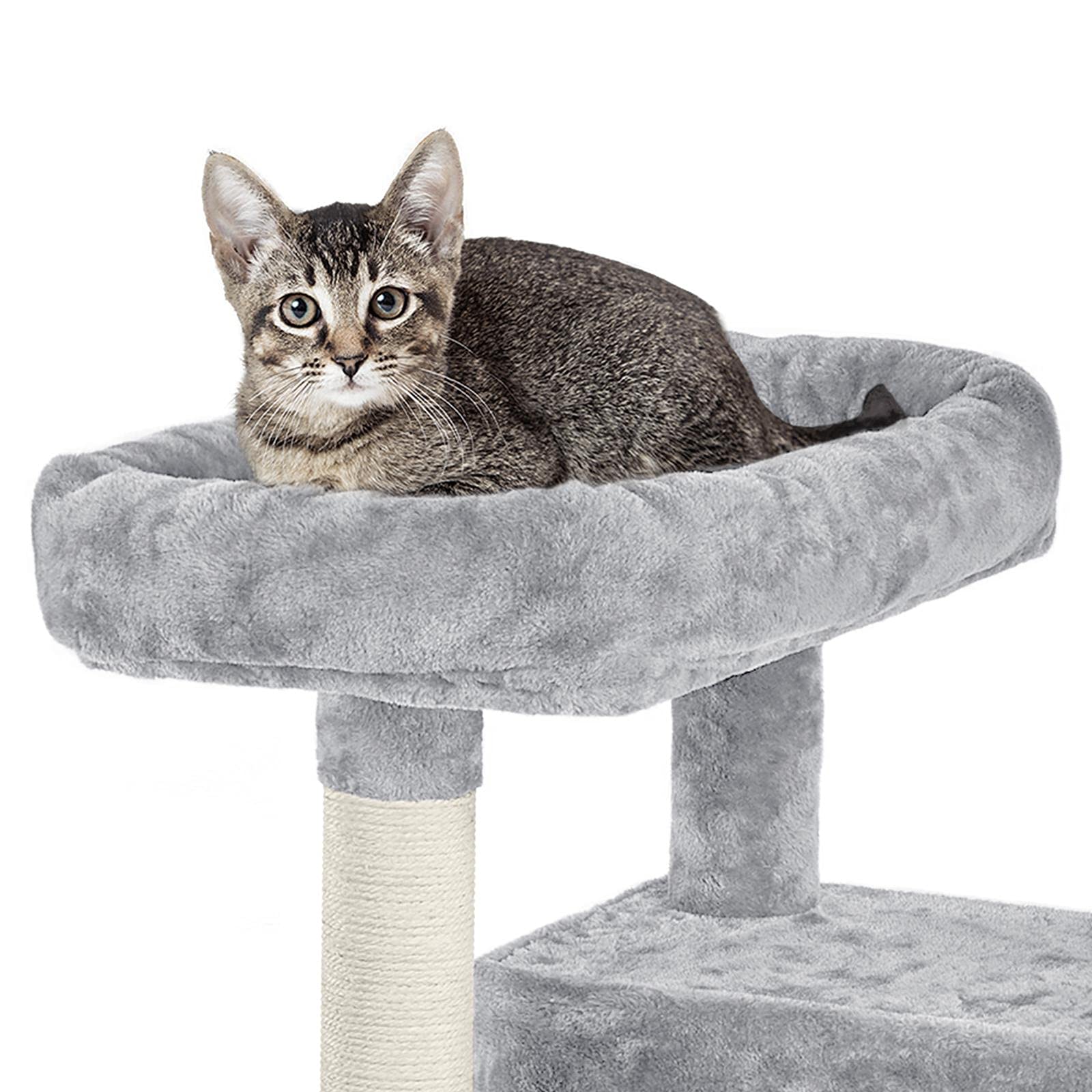 Topeakmart 64.5'' Large Cat Tree Condo Tower with Scratching Posts, Perches & Hammock - Multi-Level Cat Playhouse Furniture for Indoor Cats - Perfect for Play, Rest & Climbing in Living Rooms & Bedrooms