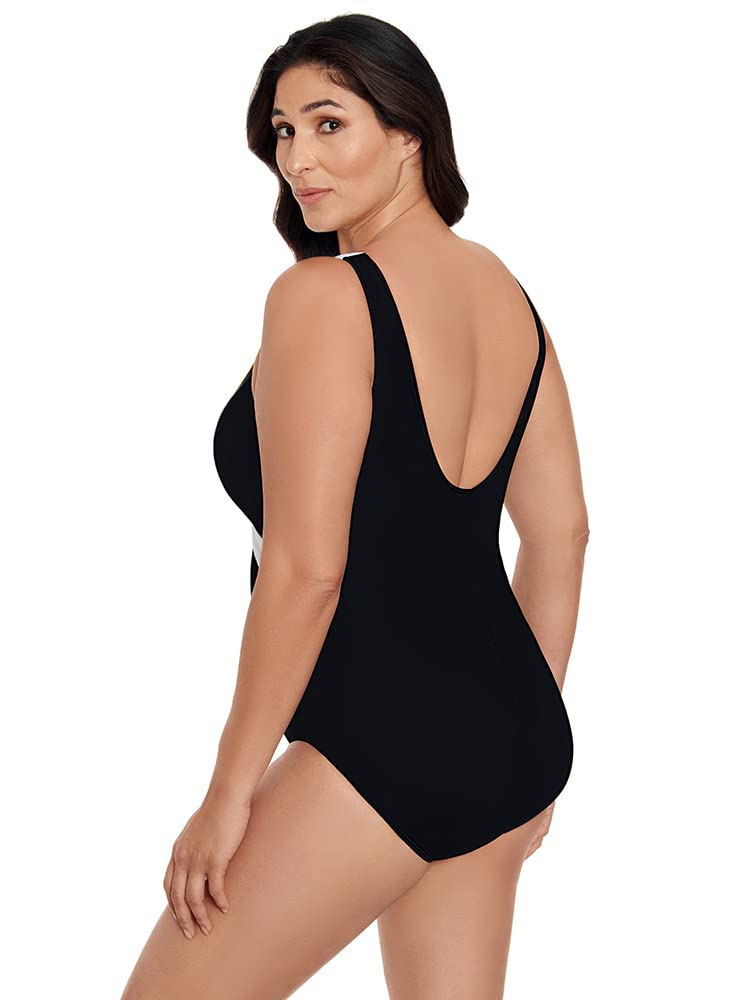 Longitude Women's One Piece Swimsuit with Tassel Ring & Surplice Neckline - Soft Cup Bathing Suit for Beach, Pool & Vacation