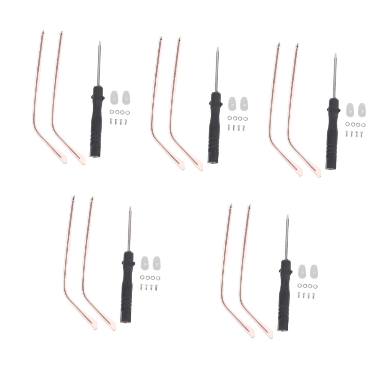 Healvian 5 Pairs Universal Glasses Repair Kit - Replacement Sunglasses Arm Legs & Hinge Plates for Men & Women - Fix Broken Eyeglass Frames at Home, Office or Travel