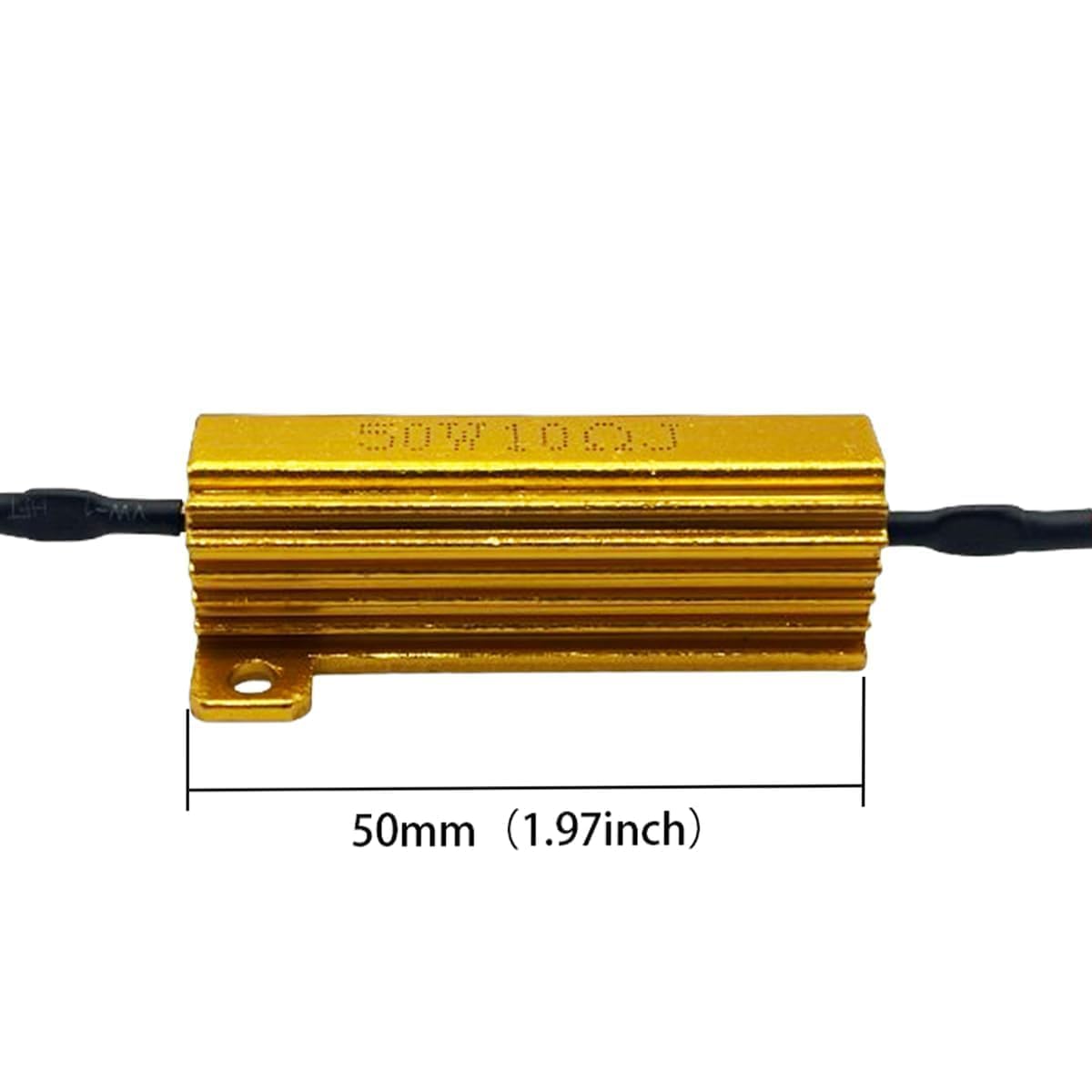 4Pcs 50W 6ohm LED Load Resistors Kit - Aluminum Housing, Fix Hyper Flash & Blinking Error for LED Turn Signals, Brake Lights, Fog Lights - Universal 12V/24V Compatible (Warning: Resistors Get Hot) - Perfect for Car, Truck, Motorcycle & RV Lighting Upgrades