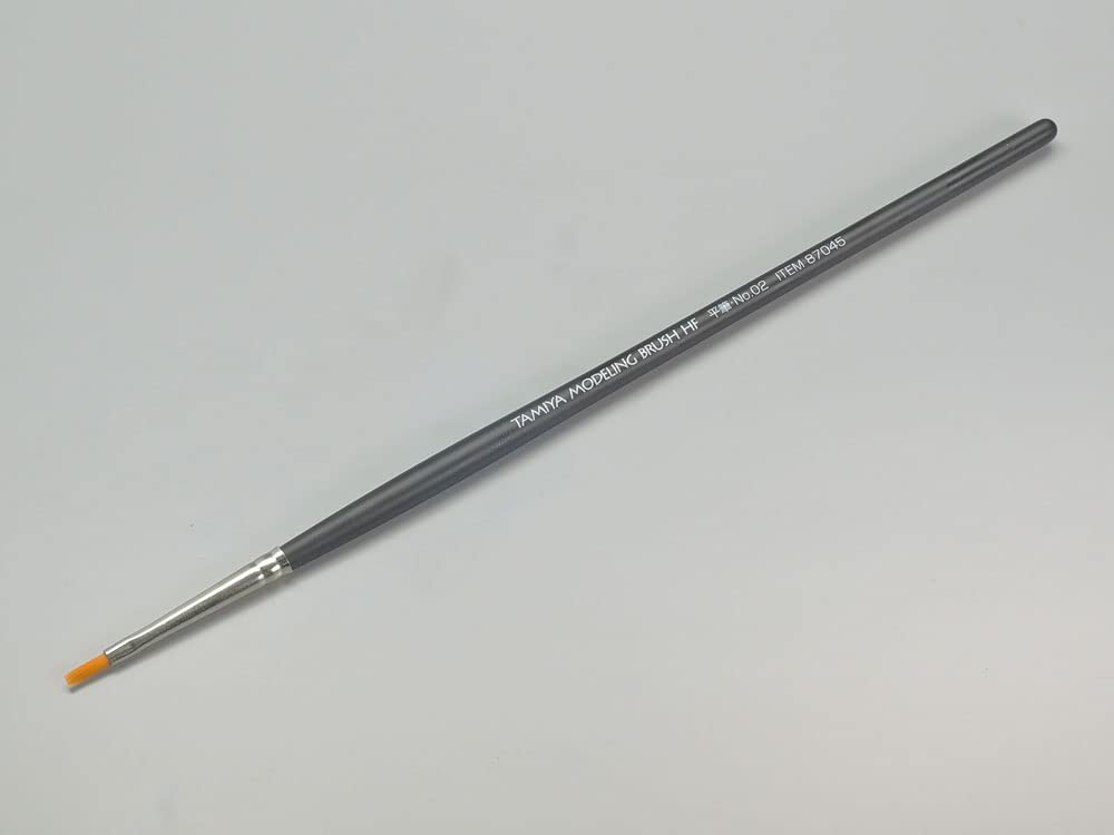 Tamiya High Finish Flat Brush No.02 - Professional Paint Brush for Miniature Models & Scale Figures - Perfect for Hobbyists, Artists & DIY Projects