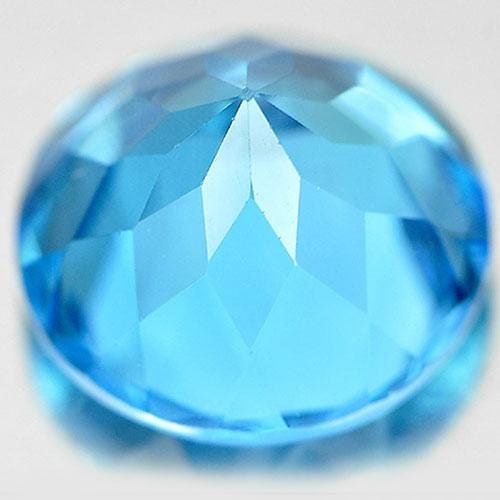 3.36ct Natural African Swiss Blue Topaz Loose Stone - 9mm Round VVS Eye Clean Gemstone for Jewelry Making, Engagement Rings & Unique Gifts