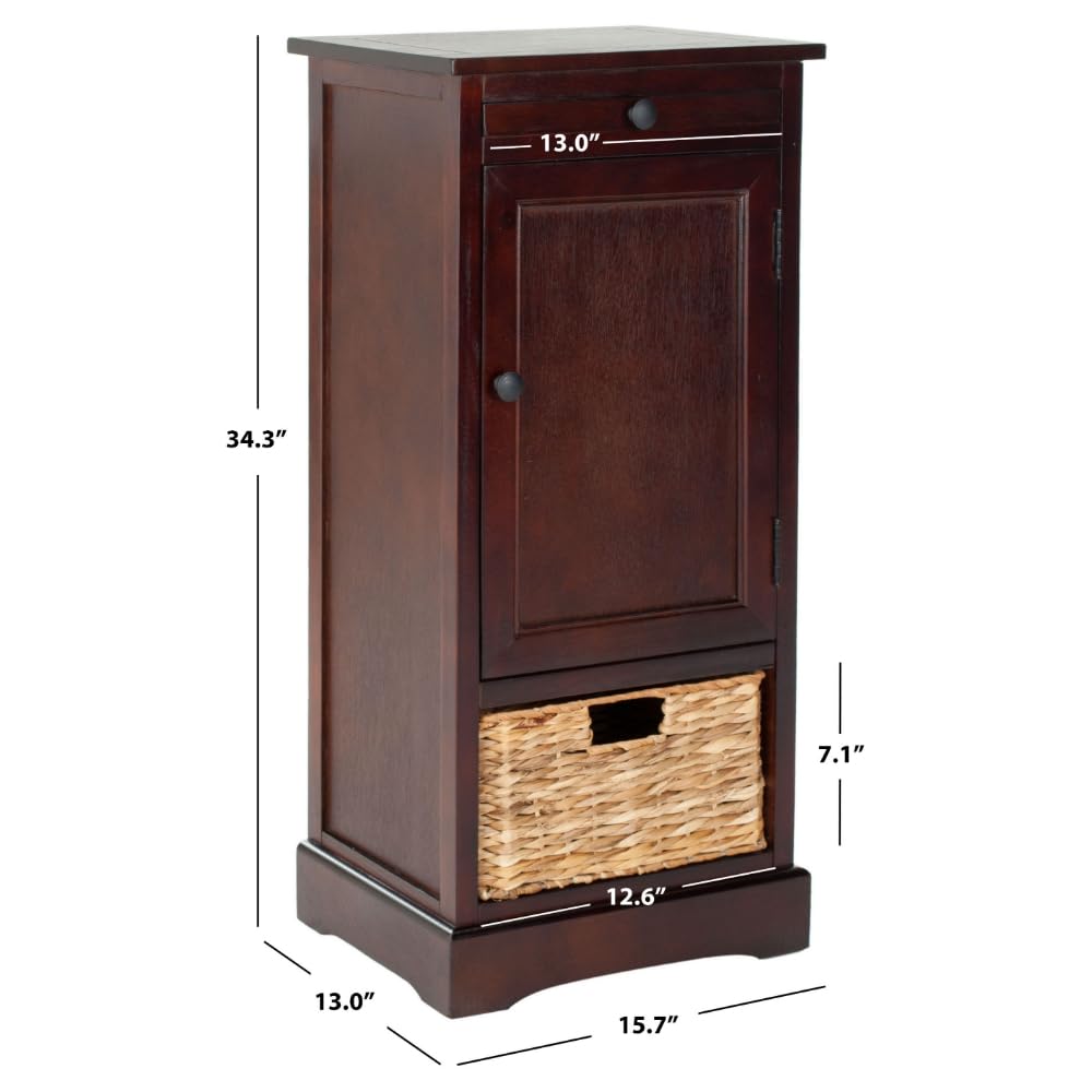 SAFAVIEH American Homes Collection Raven Vintage Grey Tall Storage Unit - Modern Vintage Style Organizer for Bedroom, Living Room & Office