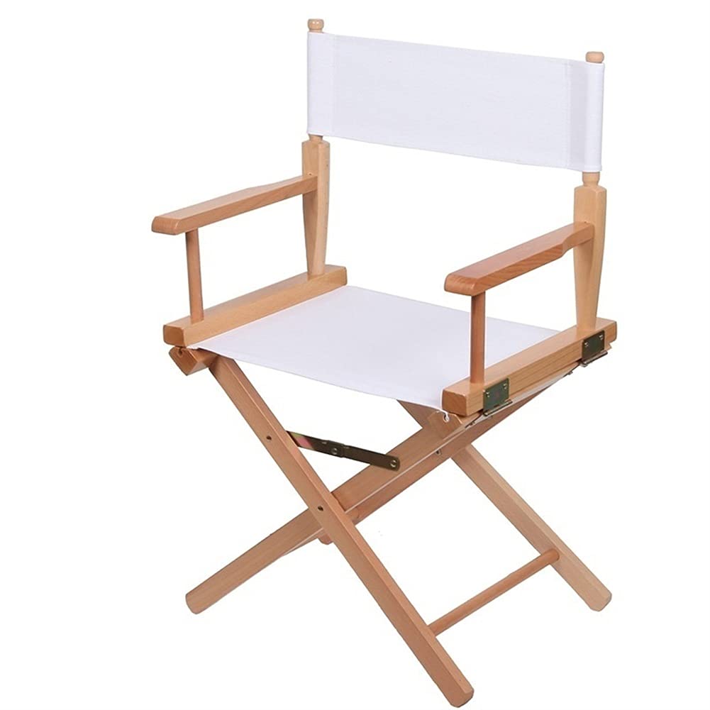**White Director Folding Camping Chair - Lightweight & Durable Outdoor Seat for Camping, Beach, Picnic, Garden, and Patio - Portable Foldable Design for Indoor & Outdoor Use**