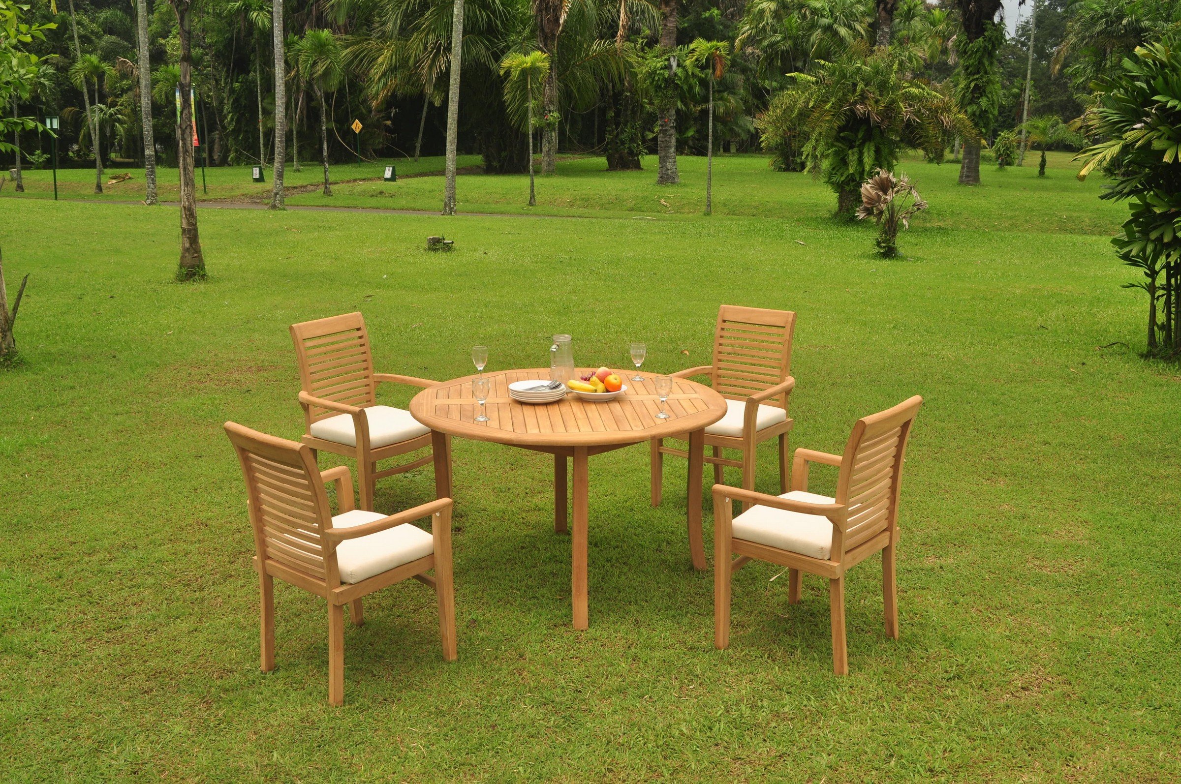 Premium 5-Piece Teak Outdoor Dining Set - 52