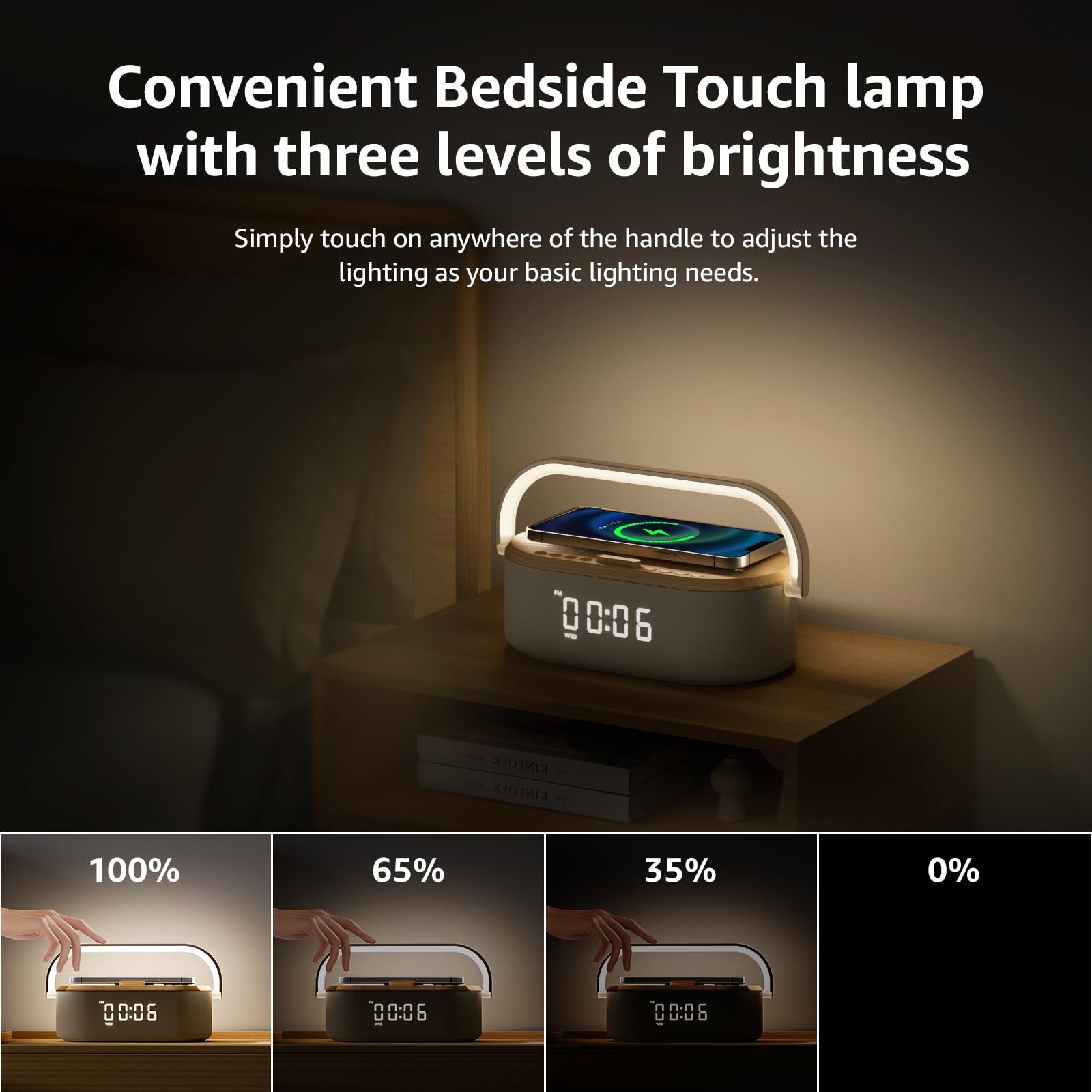 6-in-1 Sound Machine with Alarm Clock | Portable Bluetooth Speaker, Touch Night Light & 10W Fast Wireless Charger | 13 Soothing Sleep Sounds & White Noise Generator | Perfect for Bedroom, Nursery, Office & Travel Gifts