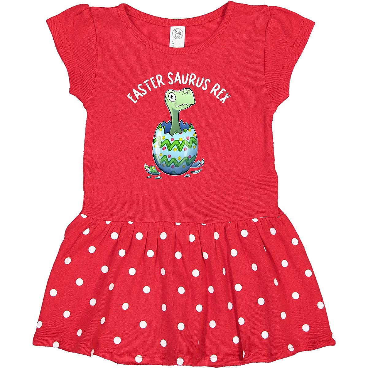 Inktastic Easter Saurus Rex Dinosaur Hatching Easter Egg Baby Dress - Cute Dino Themed Outfit for Easter Celebrations & Spring Photoshoots