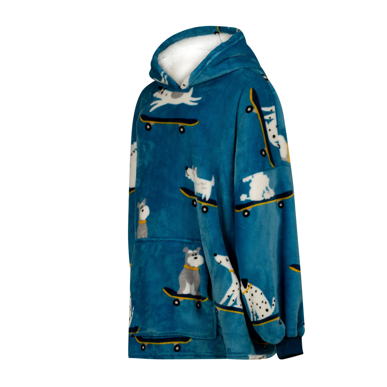 Skater Dogs Oversized Blanket Hoodie - Soft Fleece Pullover for Men & Women - Perfect for Lounging, Gaming & Outdoor Activities