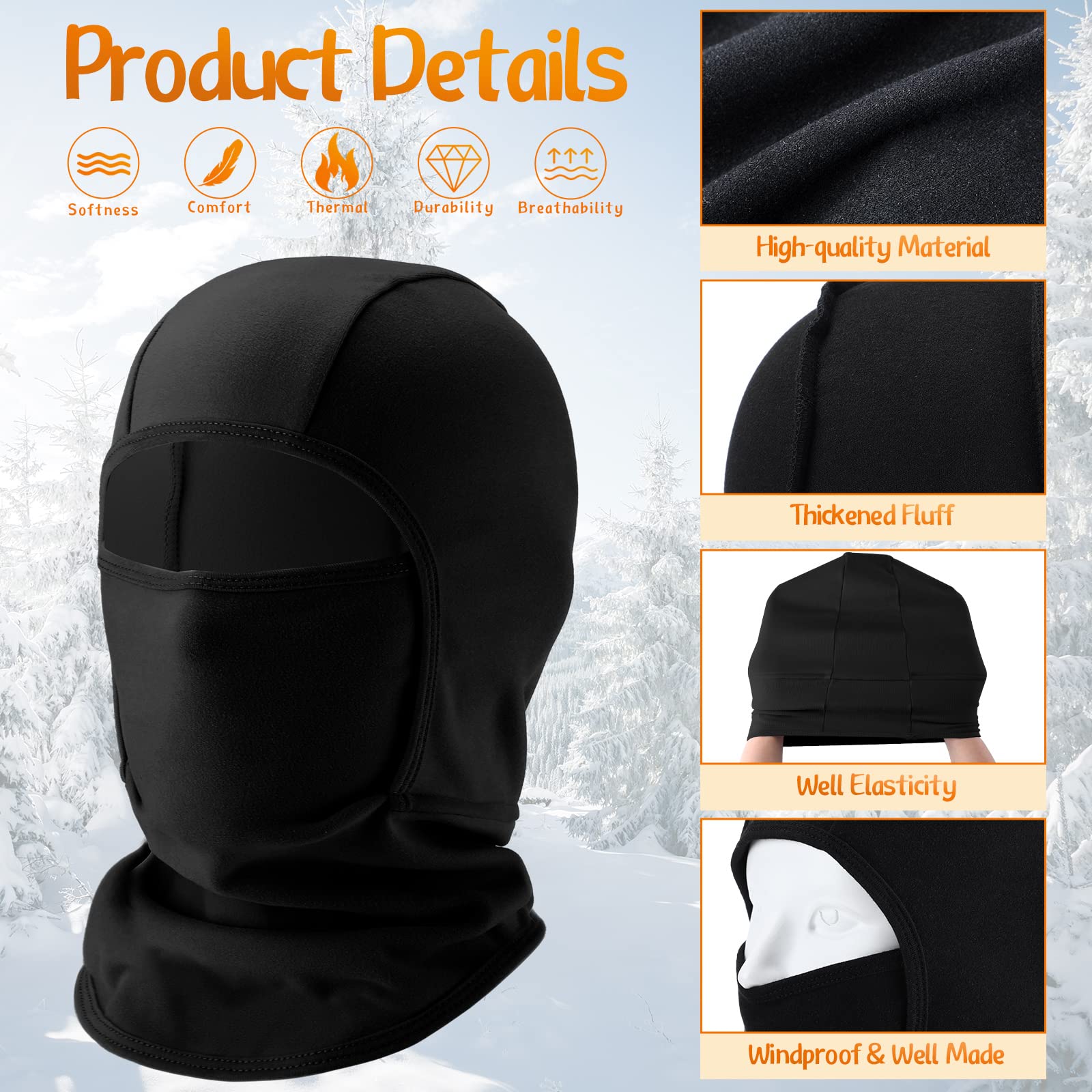 3 Pack Kids Balaclava Ski Mask - Winter Face Covering for Boys & Girls - Breathable, Windproof Neck Warmer for Cold Weather - Perfect for Skiing, Snowboarding & Outdoor Winter Activities
