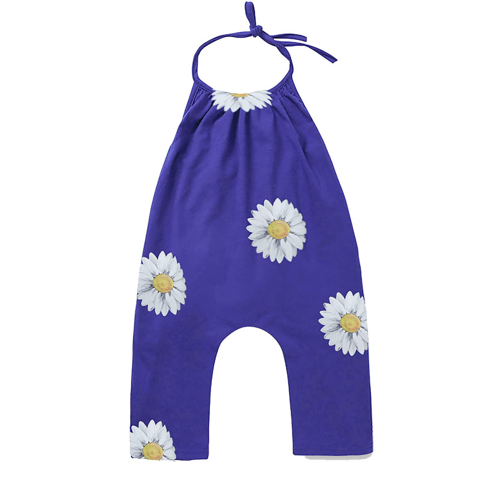 Sunflower Print Sling Halter Jumpsuit for Girls - Summer Outfit & Blanket Set - Perfect for Beach, Park, and Outdoor Play