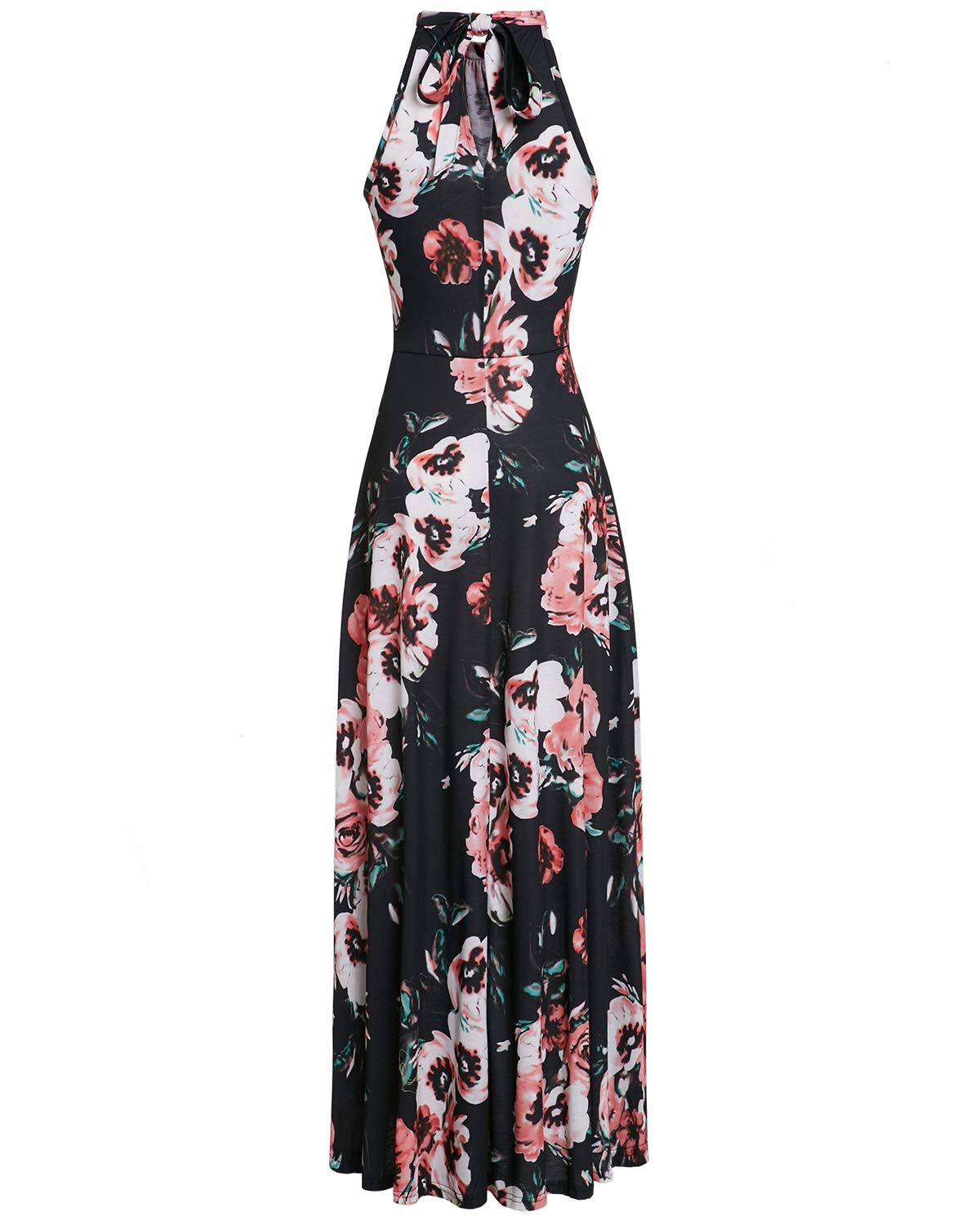STYLEWORD Women's Floral Maxi Dress 2025 - Halter Neck Summer Formal Gown for Wedding Guest, Beach Party & Special Occasions