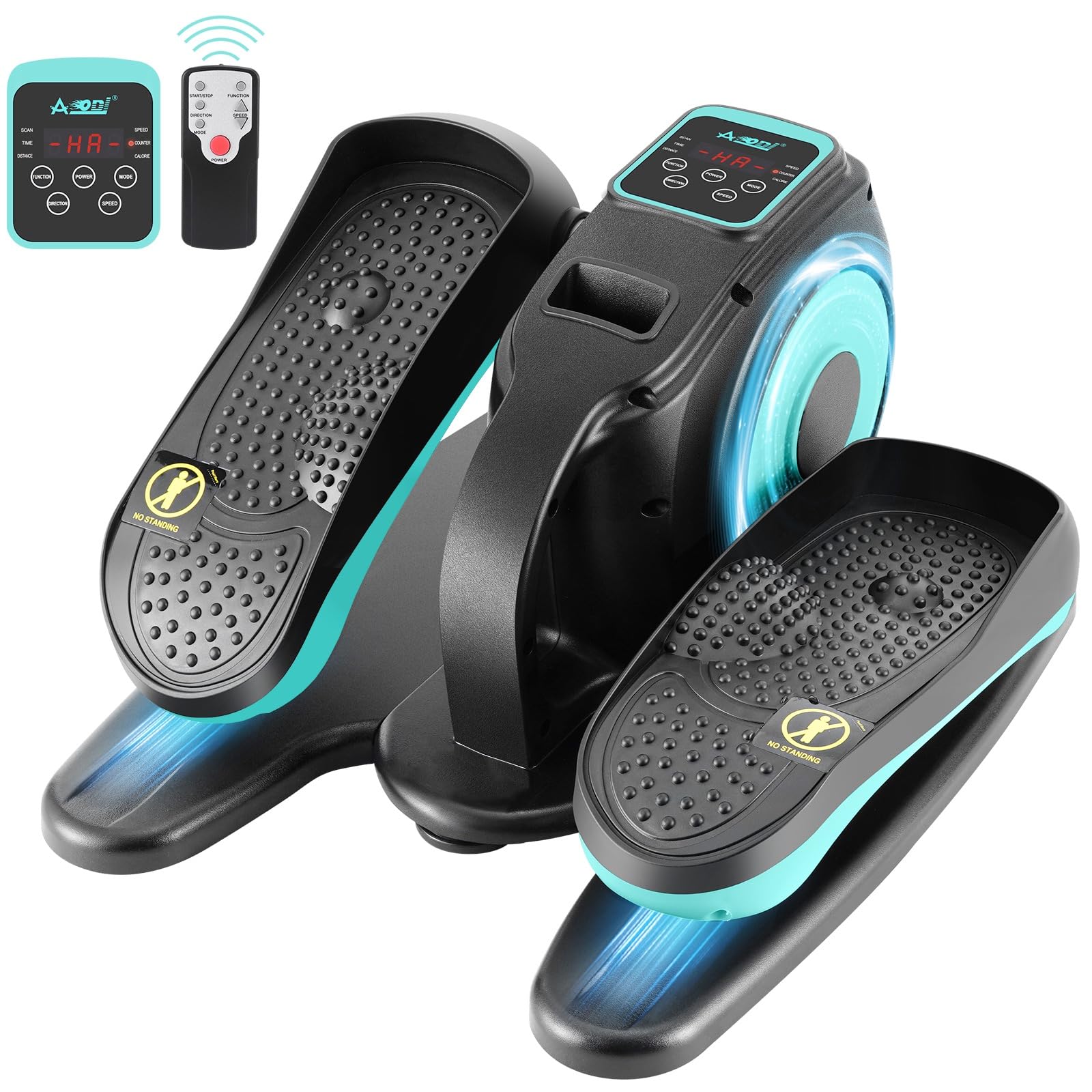 Under Desk Elliptical Machine - Adjustable Speed Mini Elliptical Trainer with Remote Control | Quiet Portable Leg Exerciser for Seniors & Adults | Perfect for Home Office, Workout While Sitting