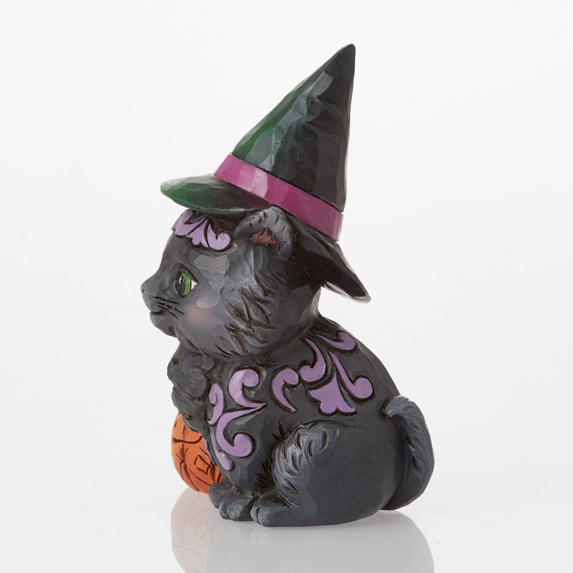 Black Cat Mini Figurine - Cute Resin Statue for Home Decor, Office Desk, Halloween & Gift Giving