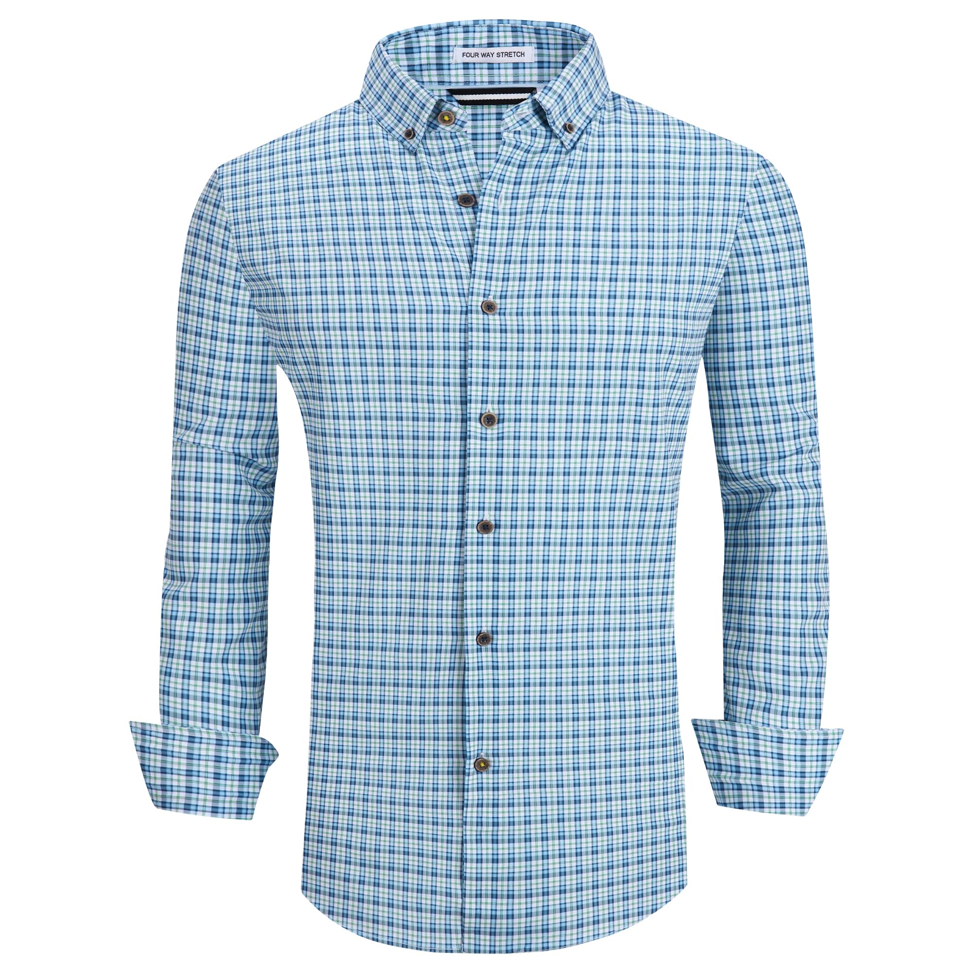 Esabel.C Men's Wrinkle-Free Dress Shirts | Long Sleeve Button Down Business Shirt | Regular Fit Printed Office Shirt for Work & Formal Occasions