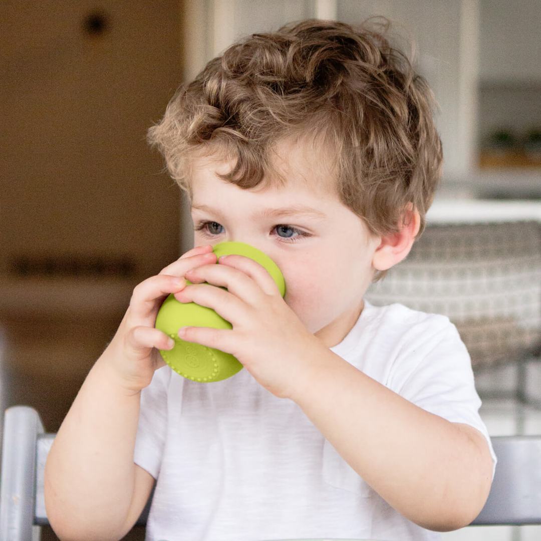 ezpz Mini Cup - Non-Spill Silicone Toddler Cup with Lid | Perfect for Baby's First Sippy Cup, Travel & Daycare Use
